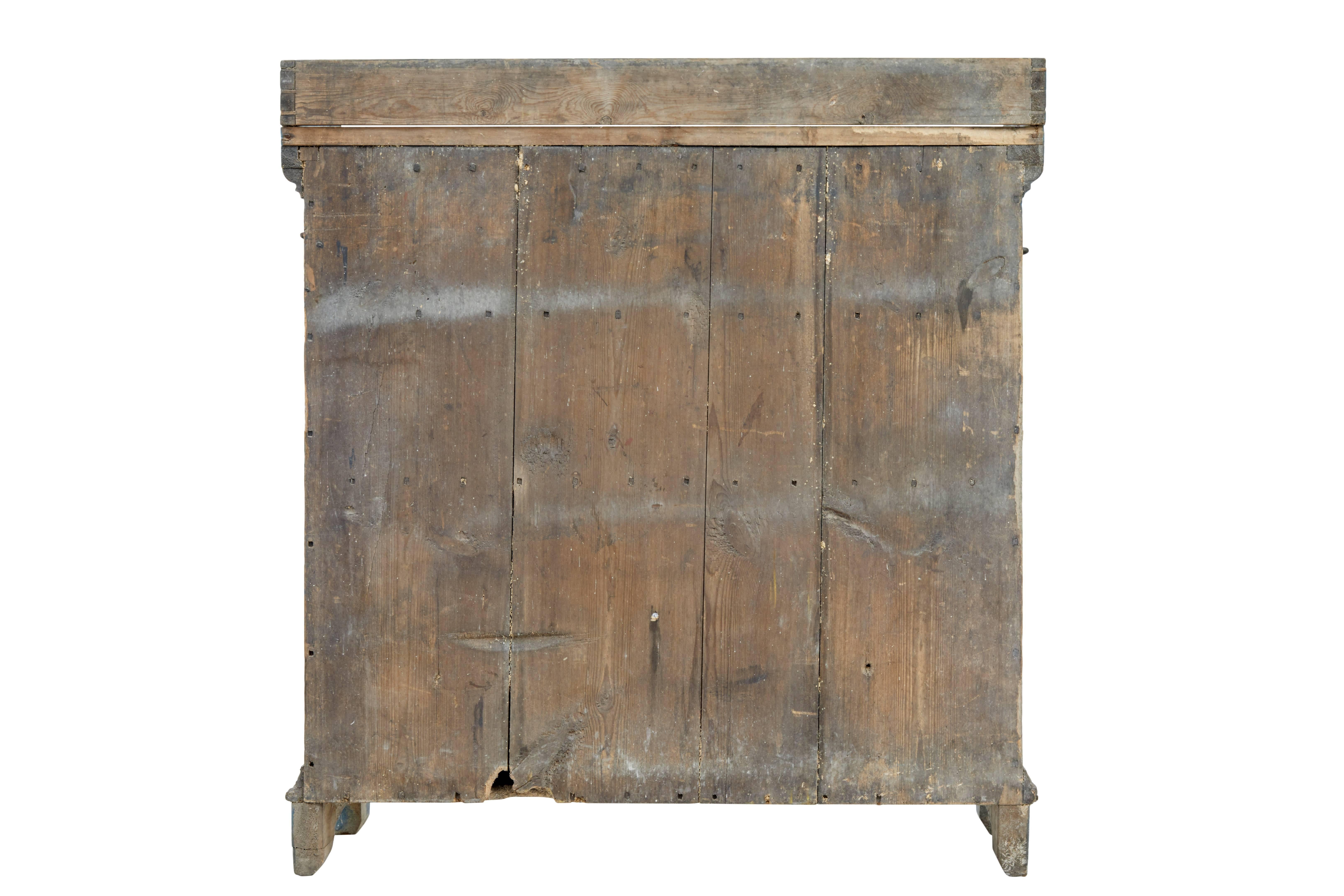 Early 19th Century Rustic Swedish Pine Painted Cupboard 2