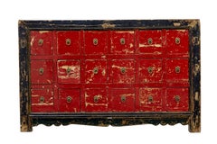 Early 20th Century Chinese Red Lacquered Chest of Drawers