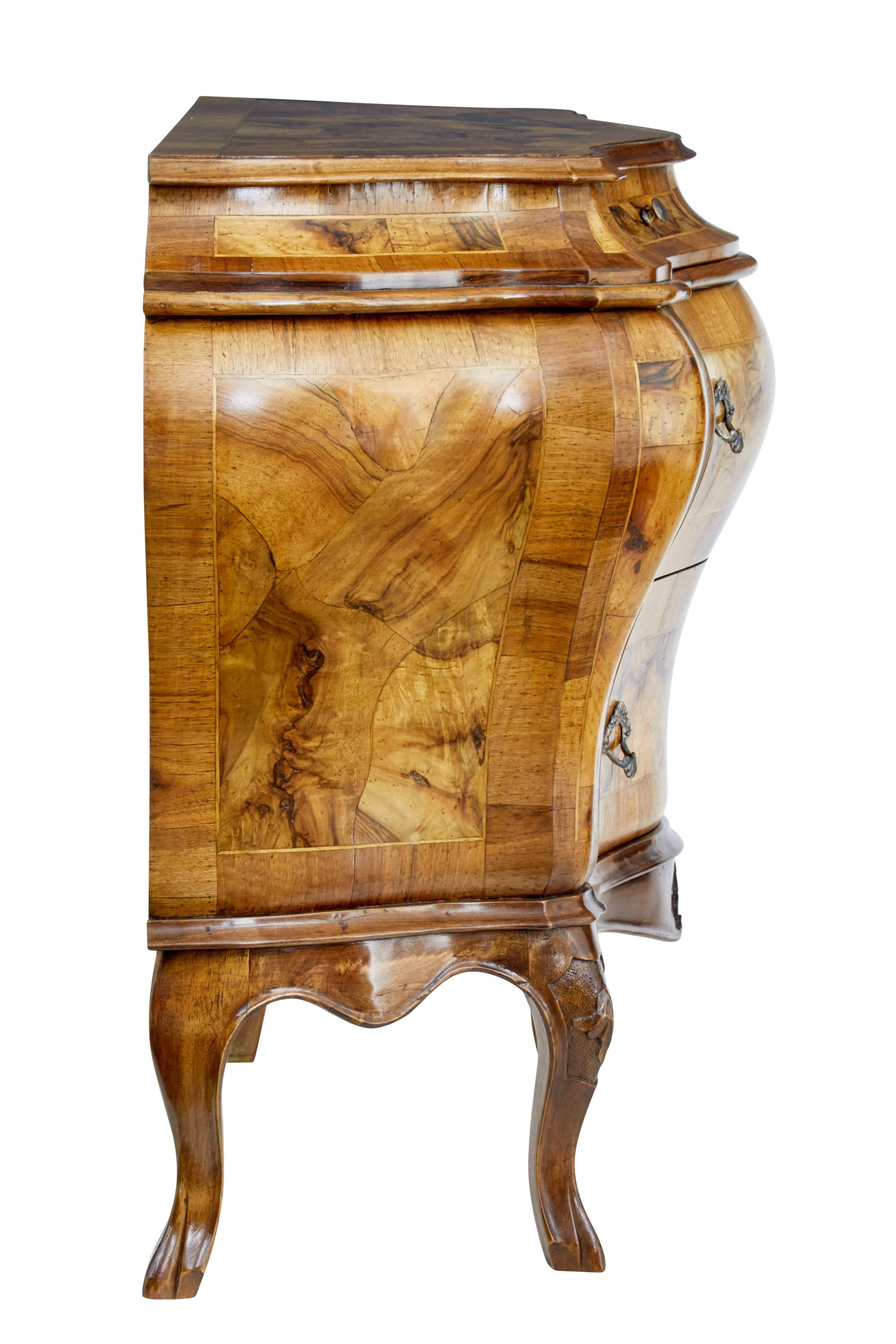 Early 20th Century Maltese Olivewood Bombe Commode In Good Condition In Debenham, Suffolk