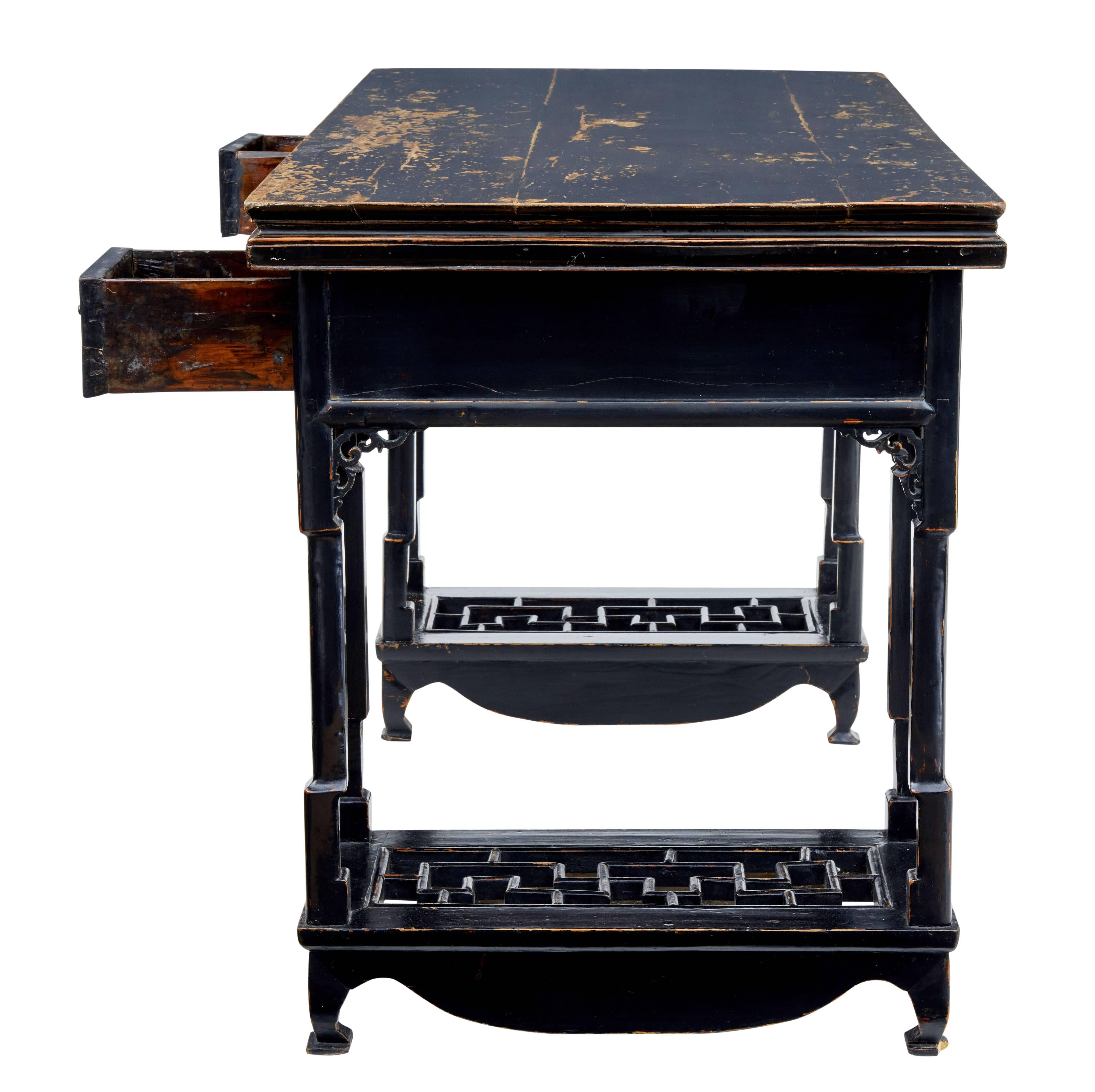 Chinese Export 19th Century Chinese Black Lacquer Alter Table