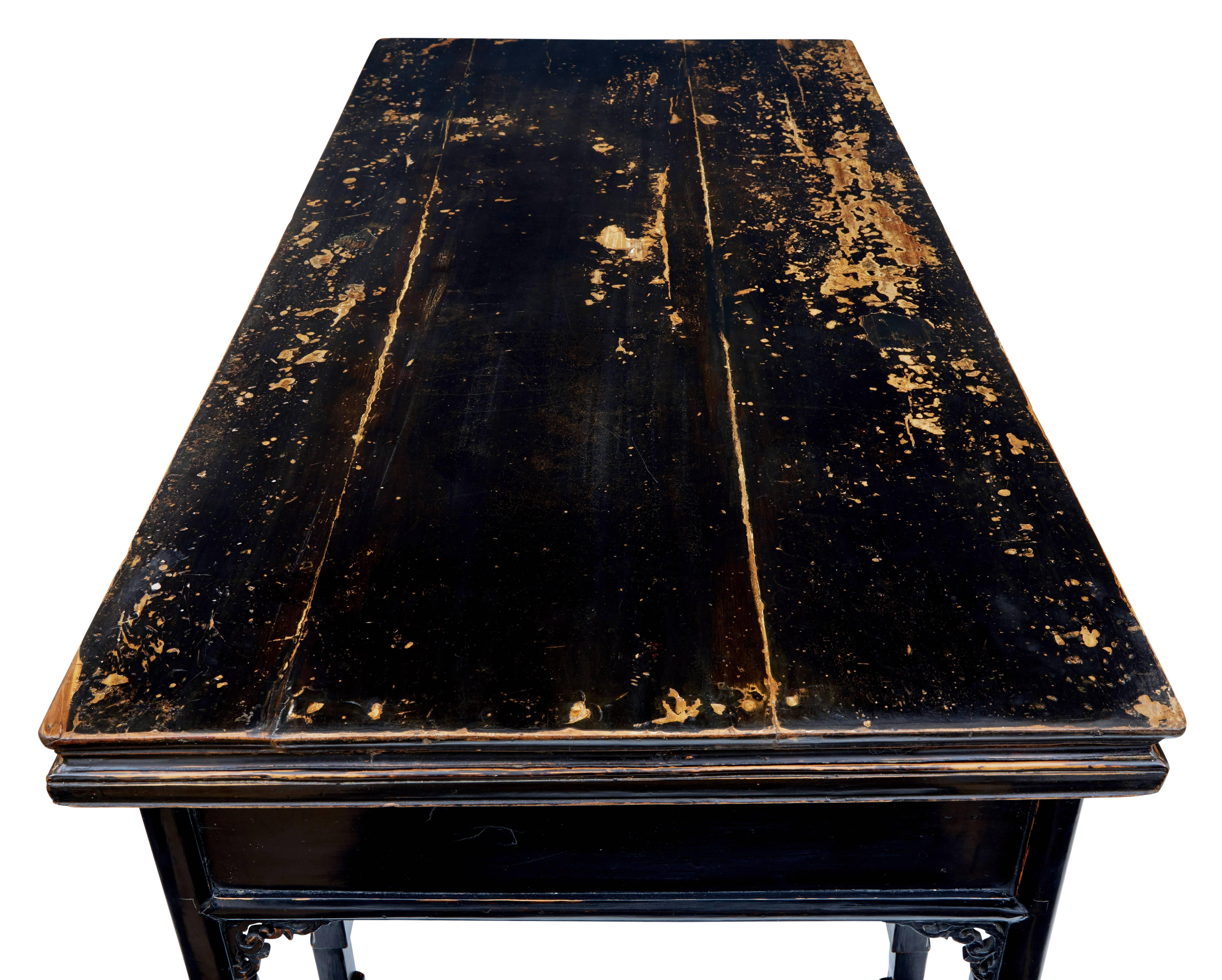 19th Century Chinese Black Lacquer Alter Table In Good Condition In Debenham, Suffolk