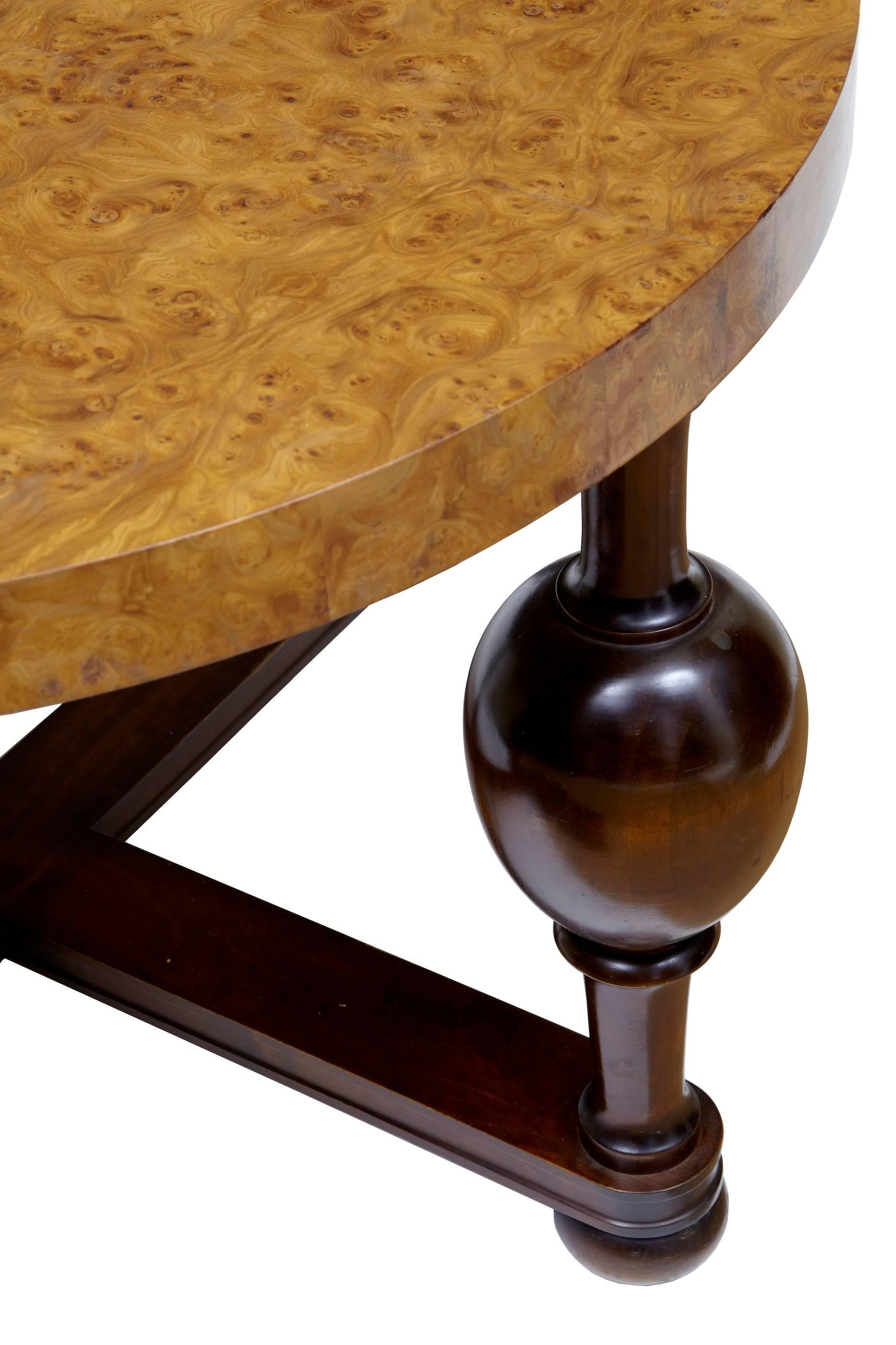 Swedish Art Deco Burr Elm Coffee Table