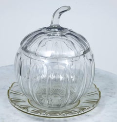 Early 20th Century Cut Glass Pumpkin Serving Punch Bowl