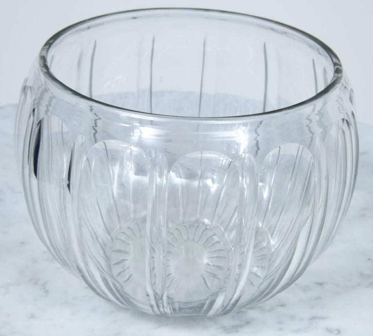 Early 20th Century Cut Glass Pumpkin Serving Punch Bowl at 1stDibs glass pumpkin punch bowl
