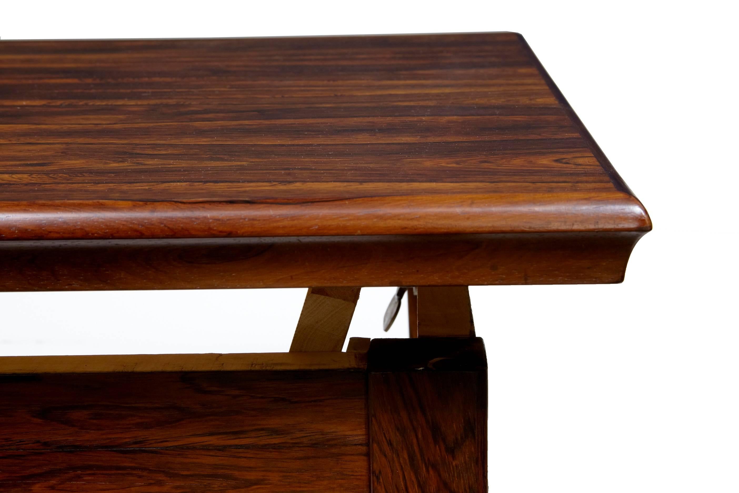Swedish 20th Century Danish Rosewood Adjustable Coffee Table