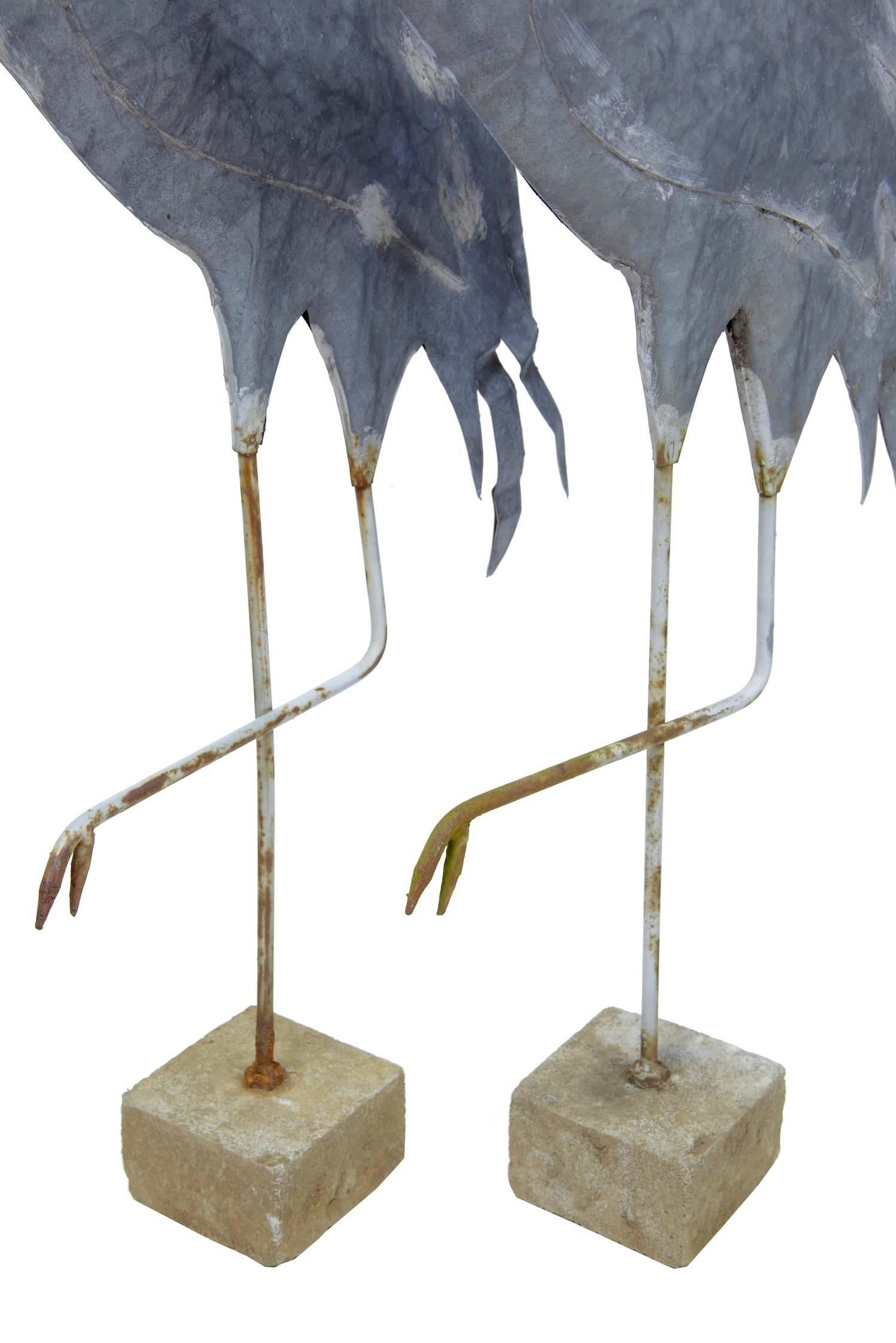 Scandinavian Modern Pair of 20th Century Swedish Galvanised Decorative Cranes
