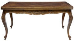 20th Century French Walnut Parquetry Extending Dining Table