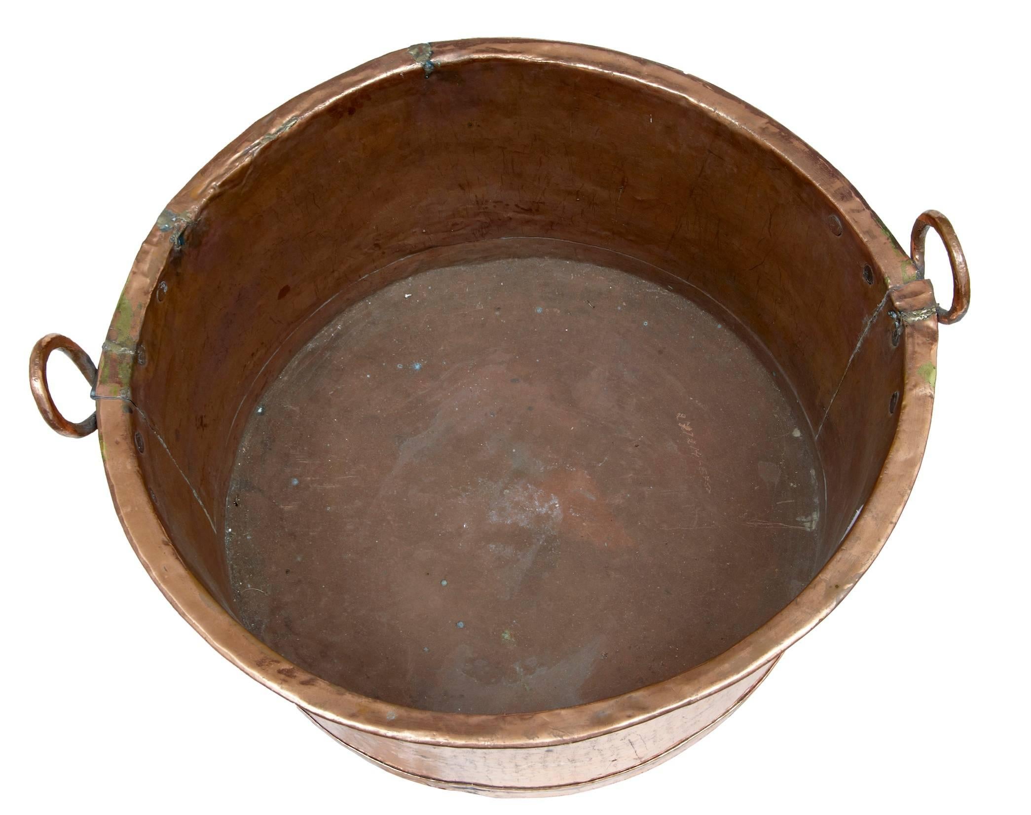 large copper cooking pot