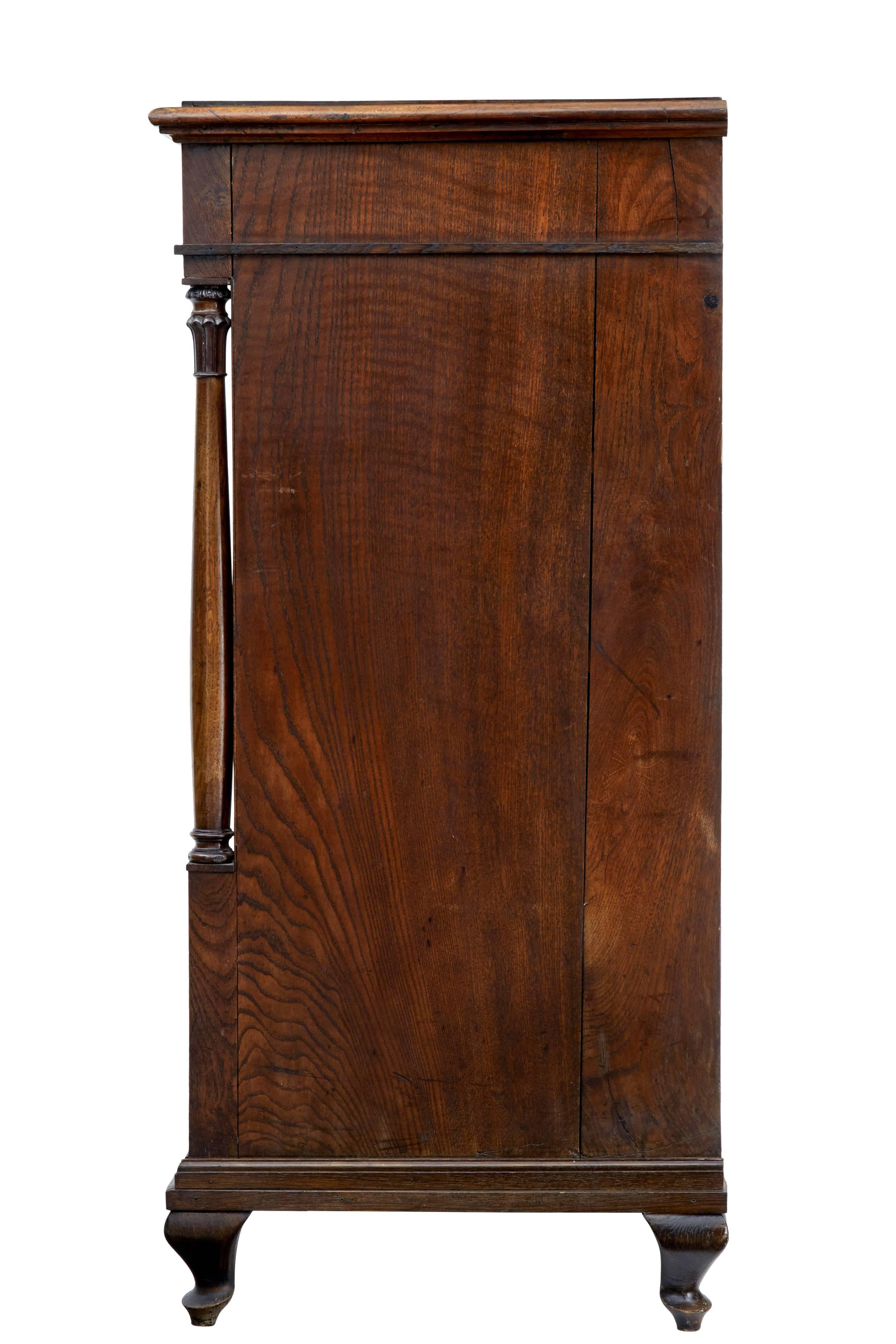 Woodwork 19th Century Danish Oak Tall Chest of Drawers