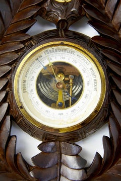 19th Century Danish Carved Walnut Barometer