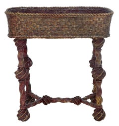 Late 19th Century Swedish Cane Work Plant Stand