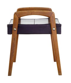 1960s Scandinavian Modern Leather Stool