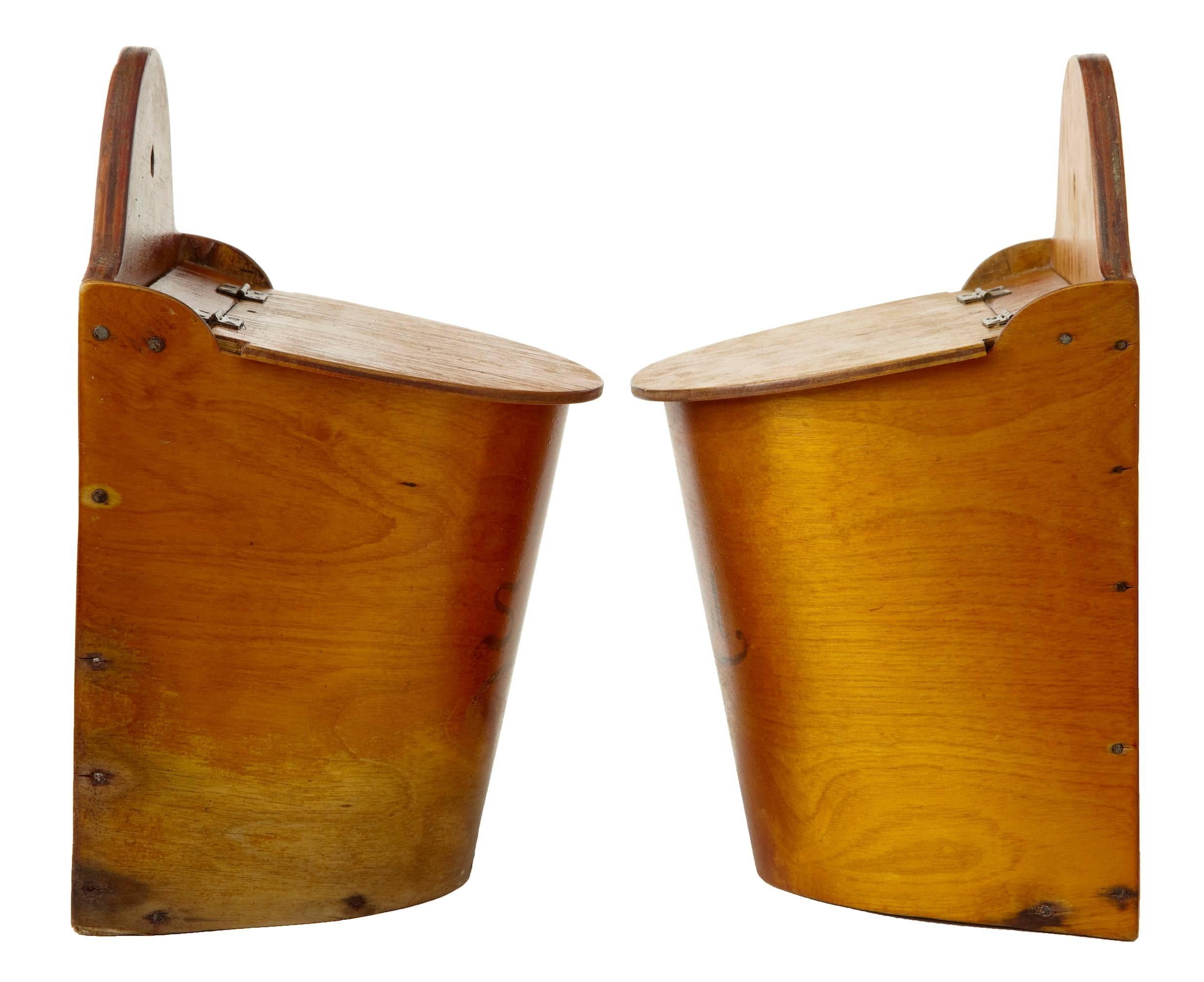 Rustic Pair of 19th Century Swedish Birch Salt and Pepper Containers