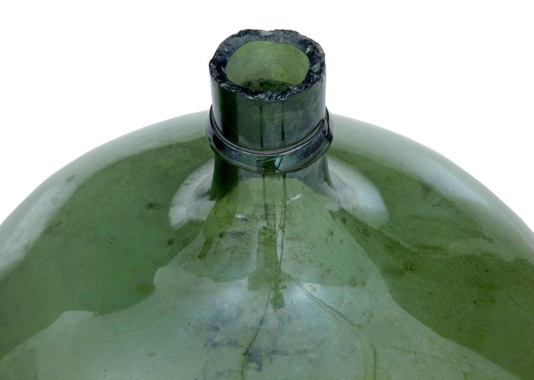 Two Large Green Glass Distillery Bottles at 1stDibs big green glass