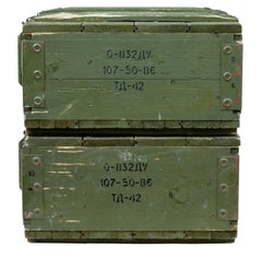 Pair of 20th Century, 1950s Pine Ammo Boxes