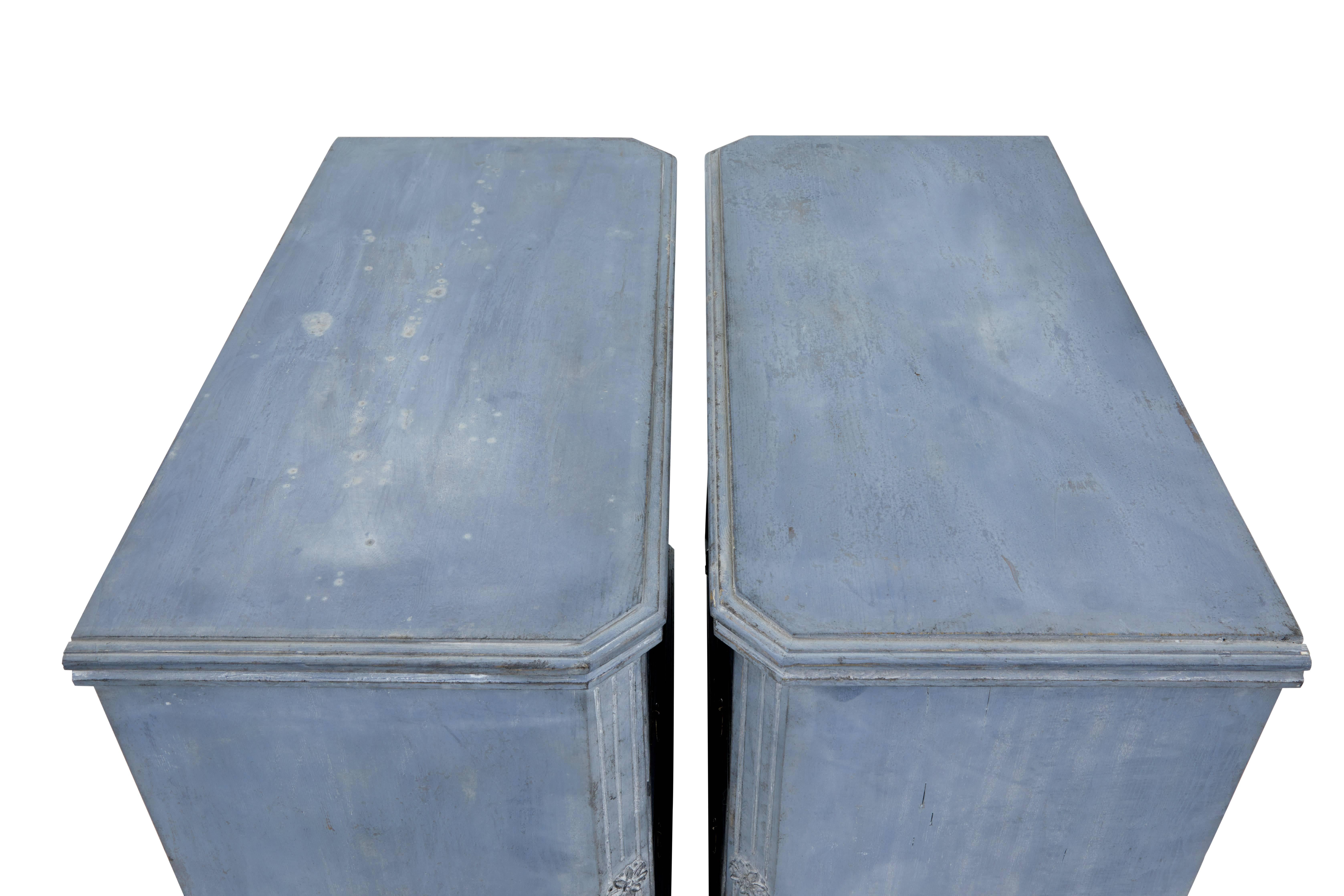 Pair of 19th Century Painted Swedish Chest of Drawers 1