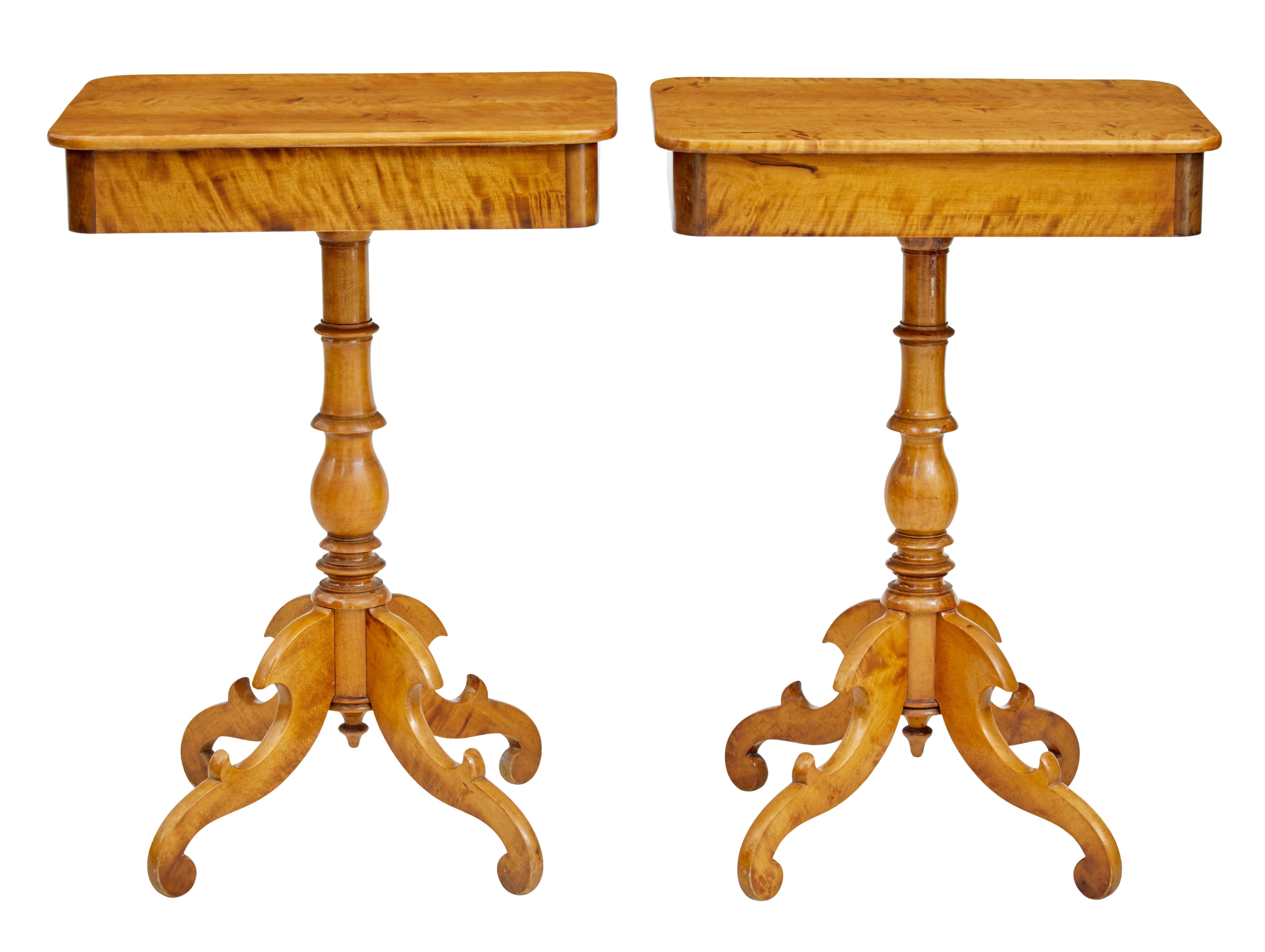 Late Victorian Pair of 19th Century Birch Occasional Tables