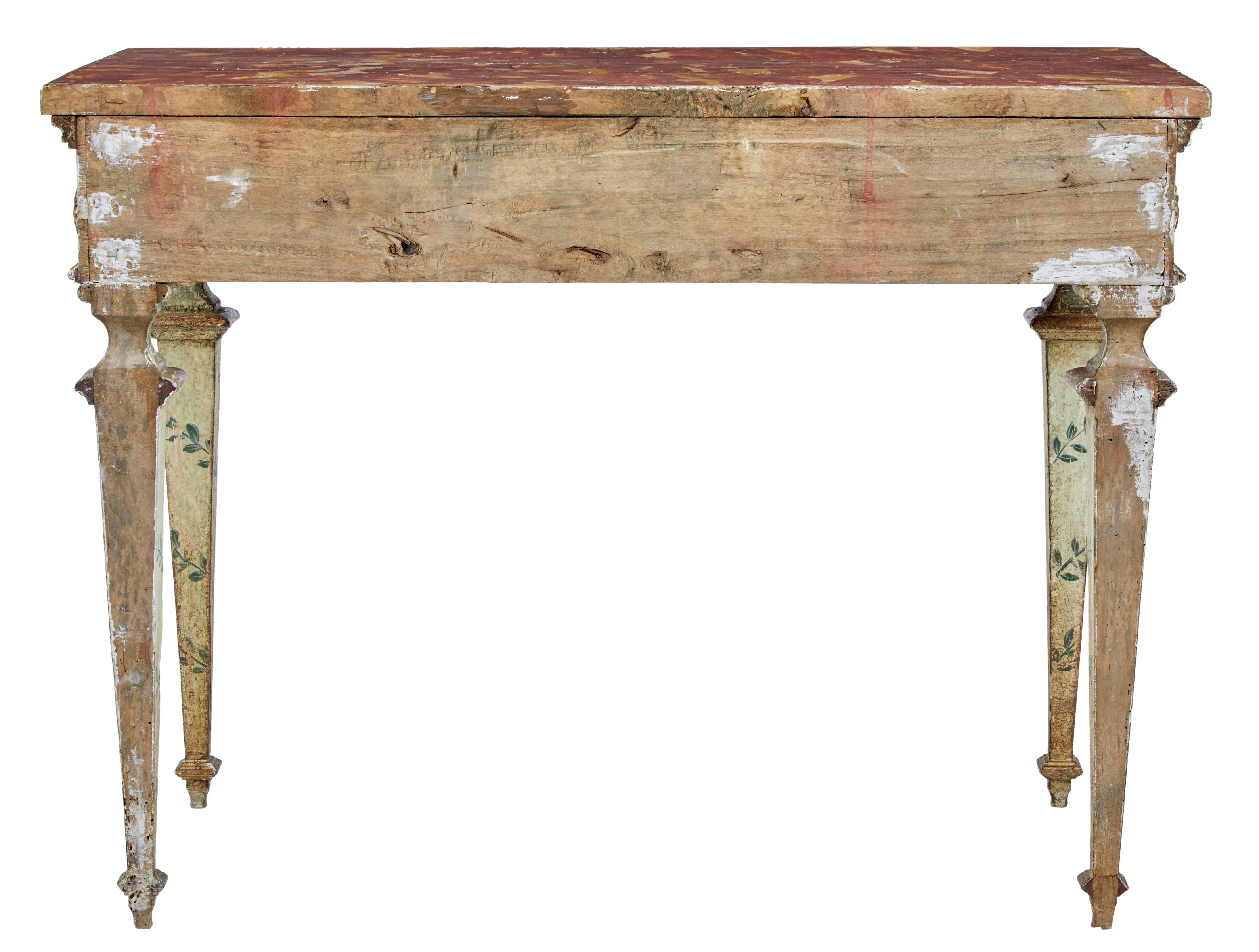 Rare Pair of 19th Century Painted Italian Console Tables 1