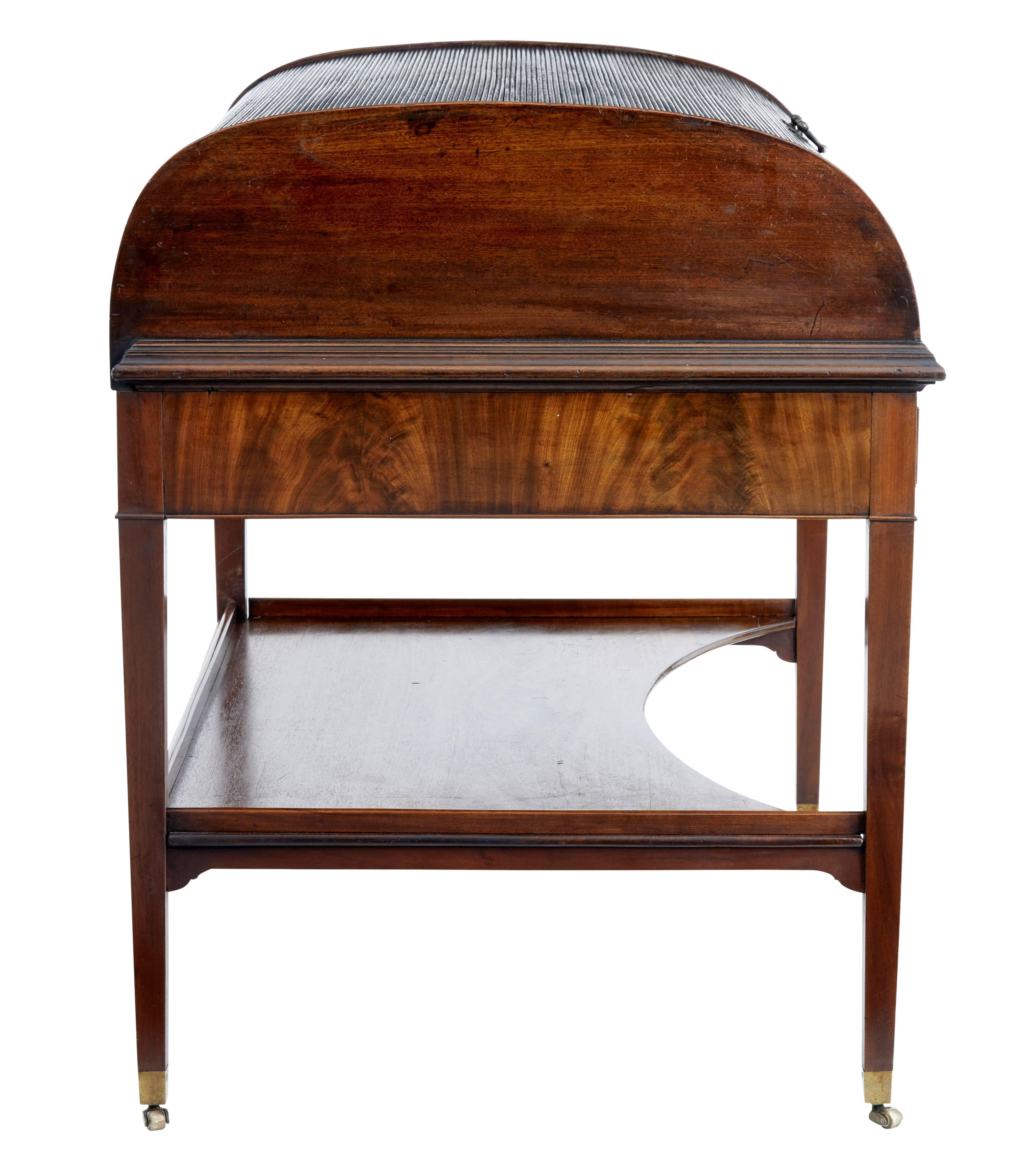 19th Century William IV Mahogany Rolltop Writing Desk 1