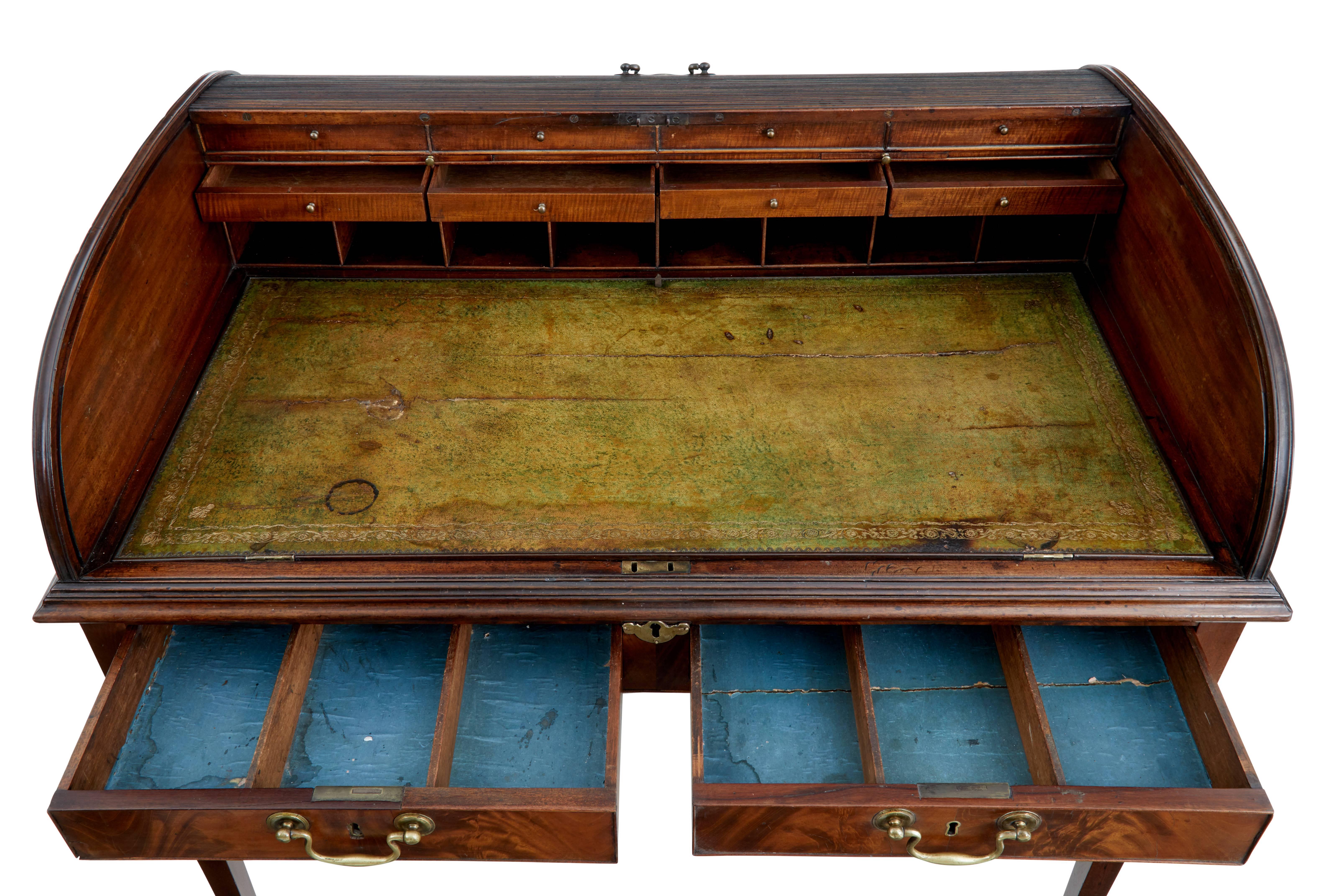19th Century William IV Mahogany Rolltop Writing Desk 3