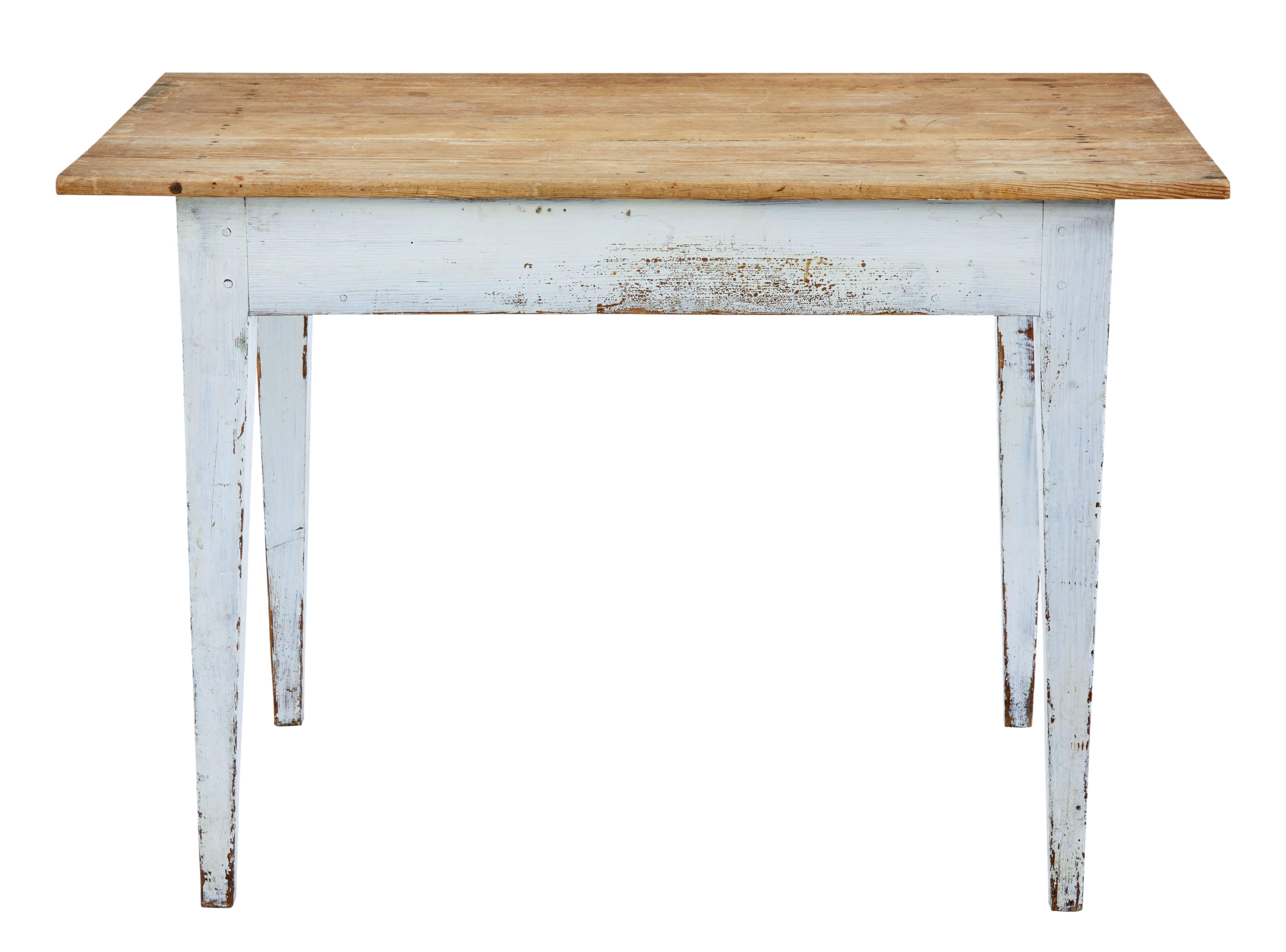 Rustic 19th Century Swedish Pine Kitchen Table