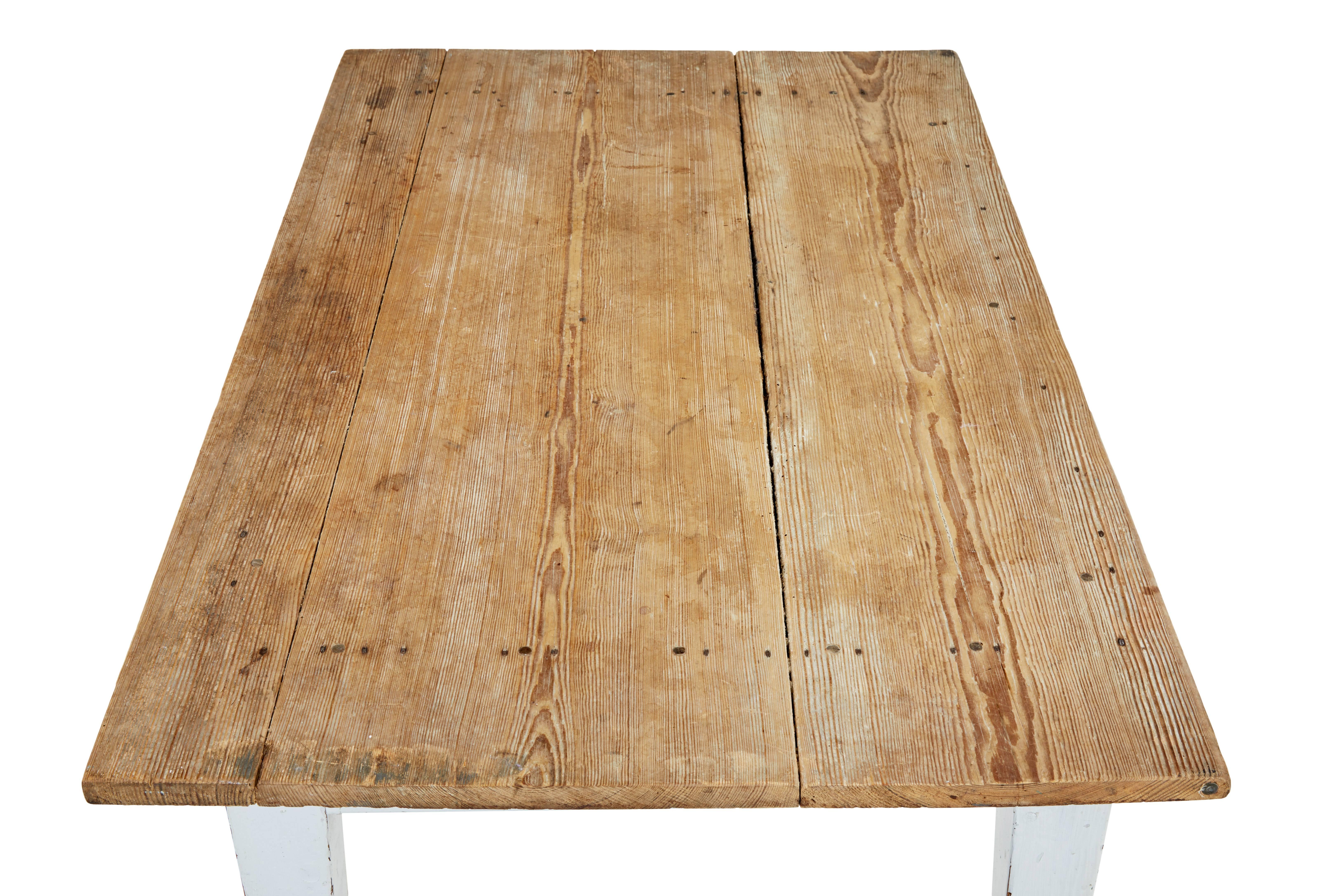 Woodwork 19th Century Swedish Pine Kitchen Table