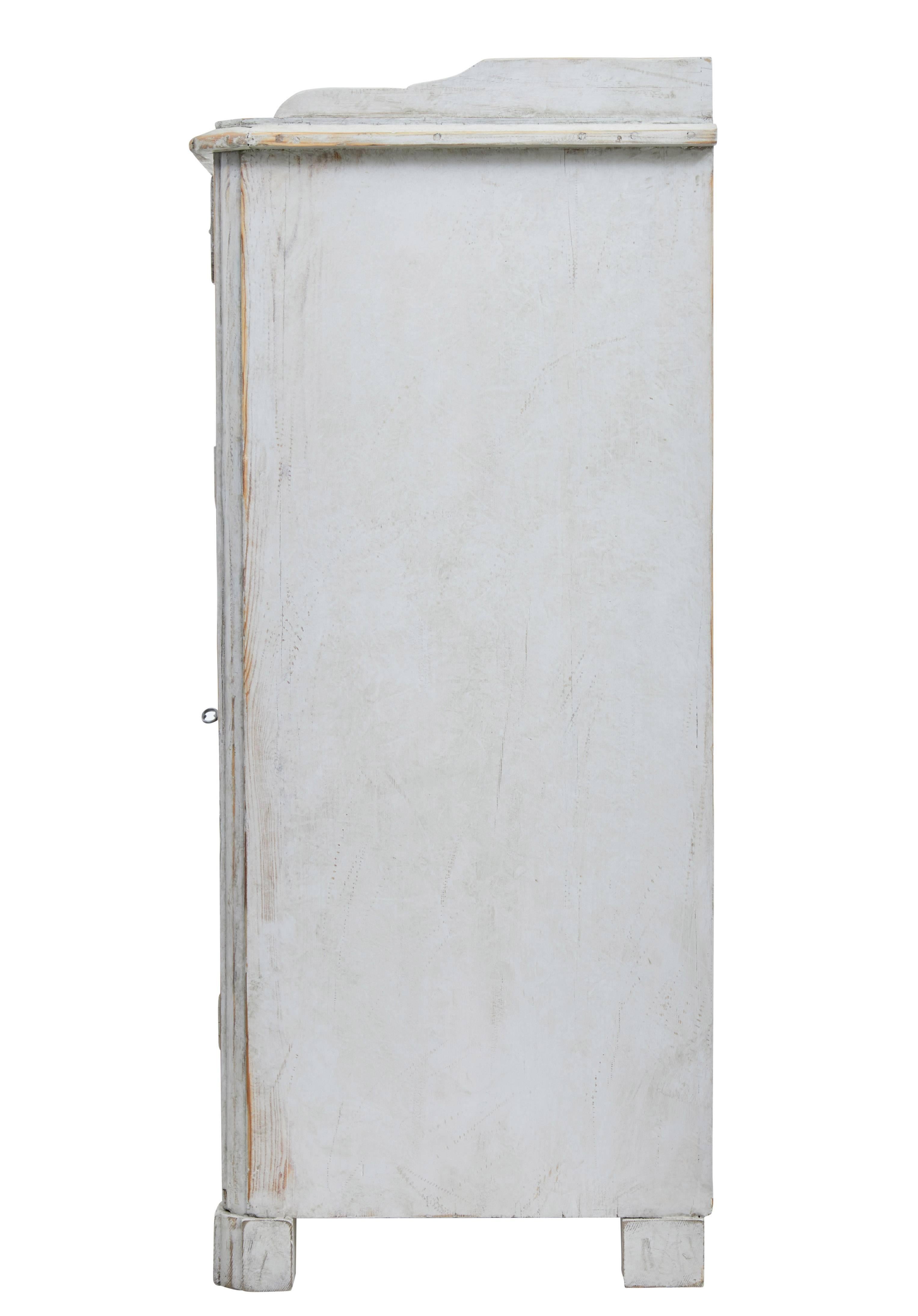 Pine 19th Century, Swedish Painted White Sideboard