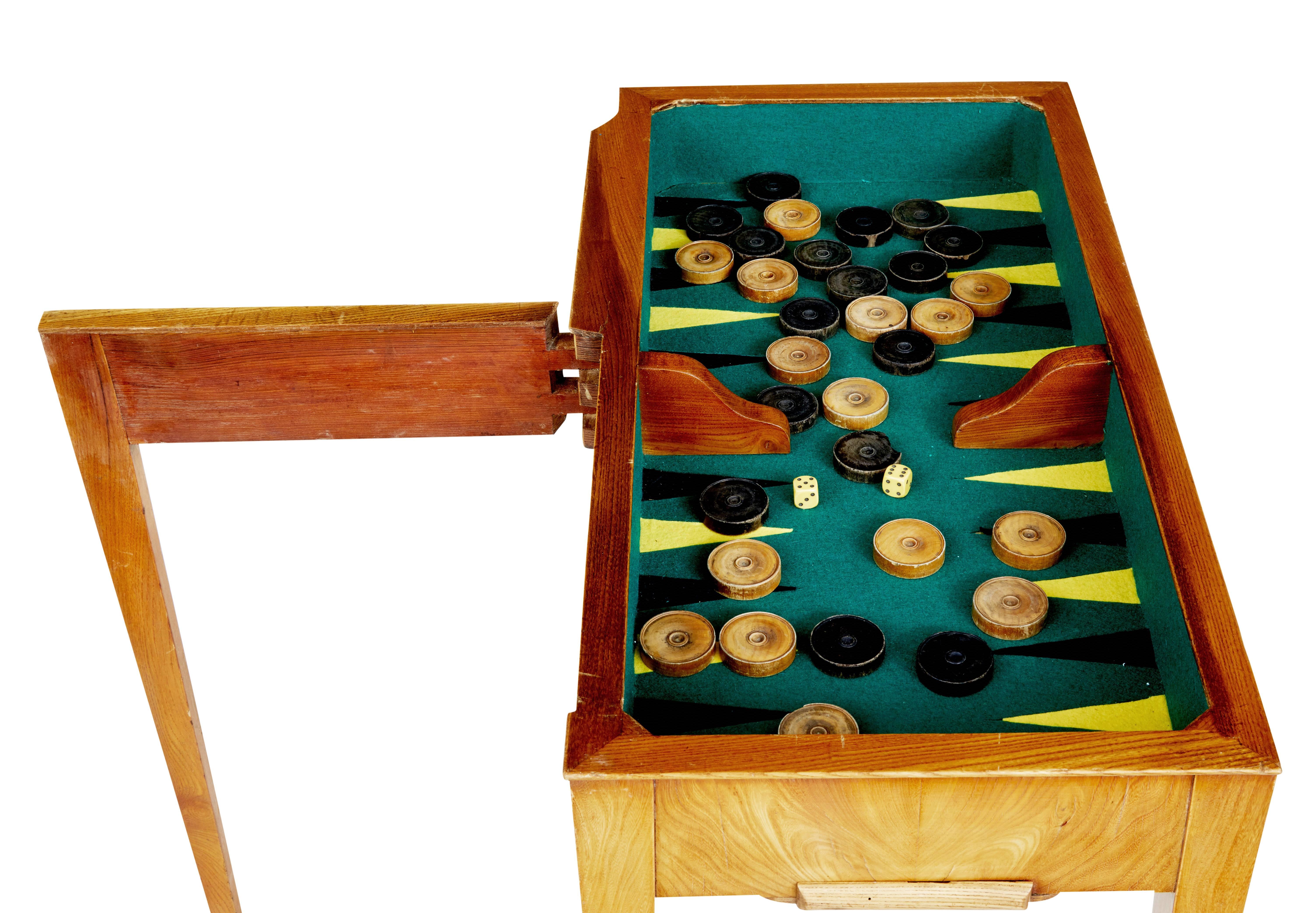 19th Century Swedish Elm Tea Games Table 2