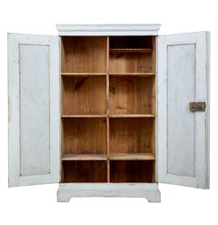 19th Century Swedish Painted Tall Cupboard Cabinet