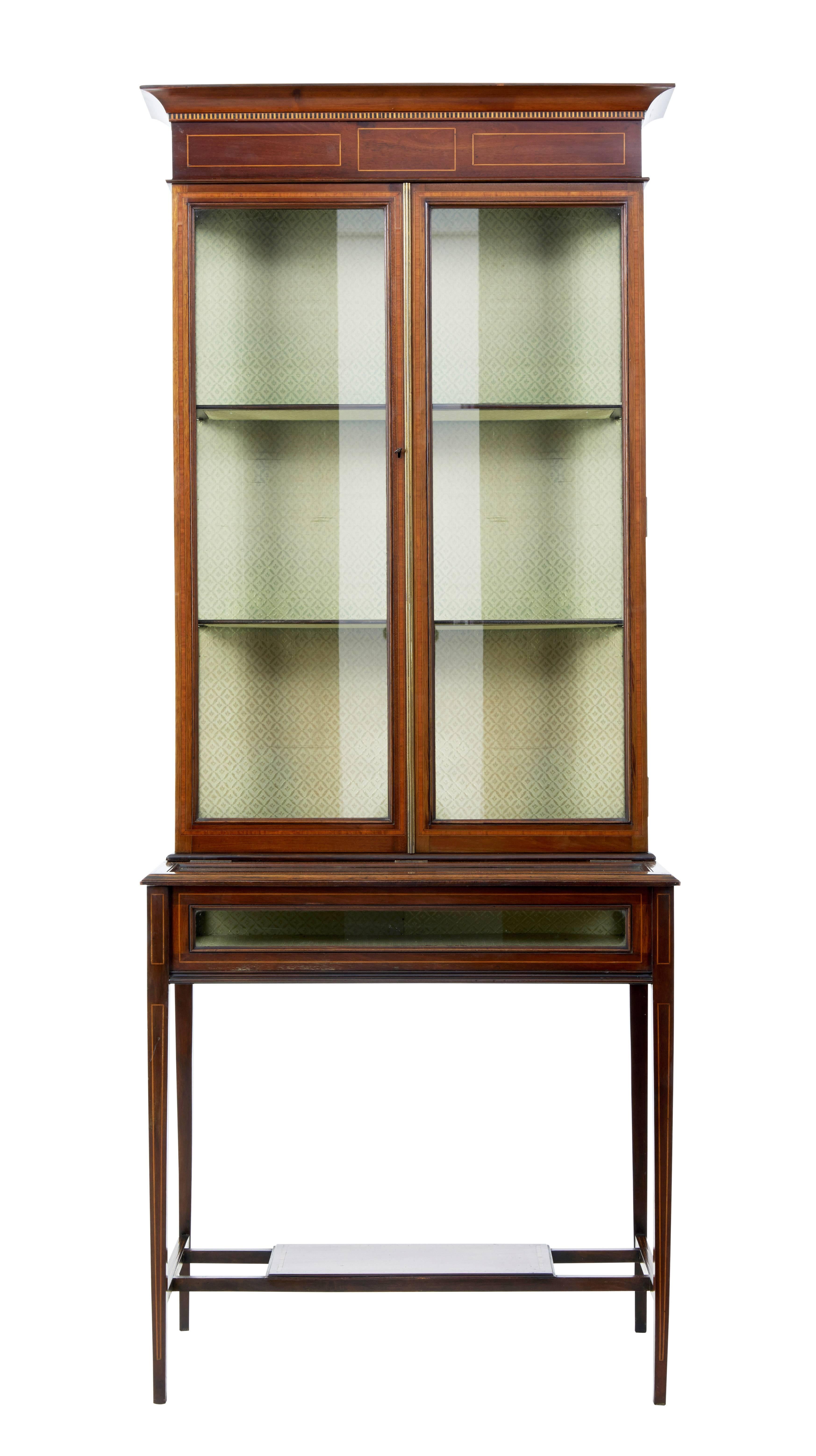 Edwardian Early 20th Century Mahogany Bijouterie Display Cabinet