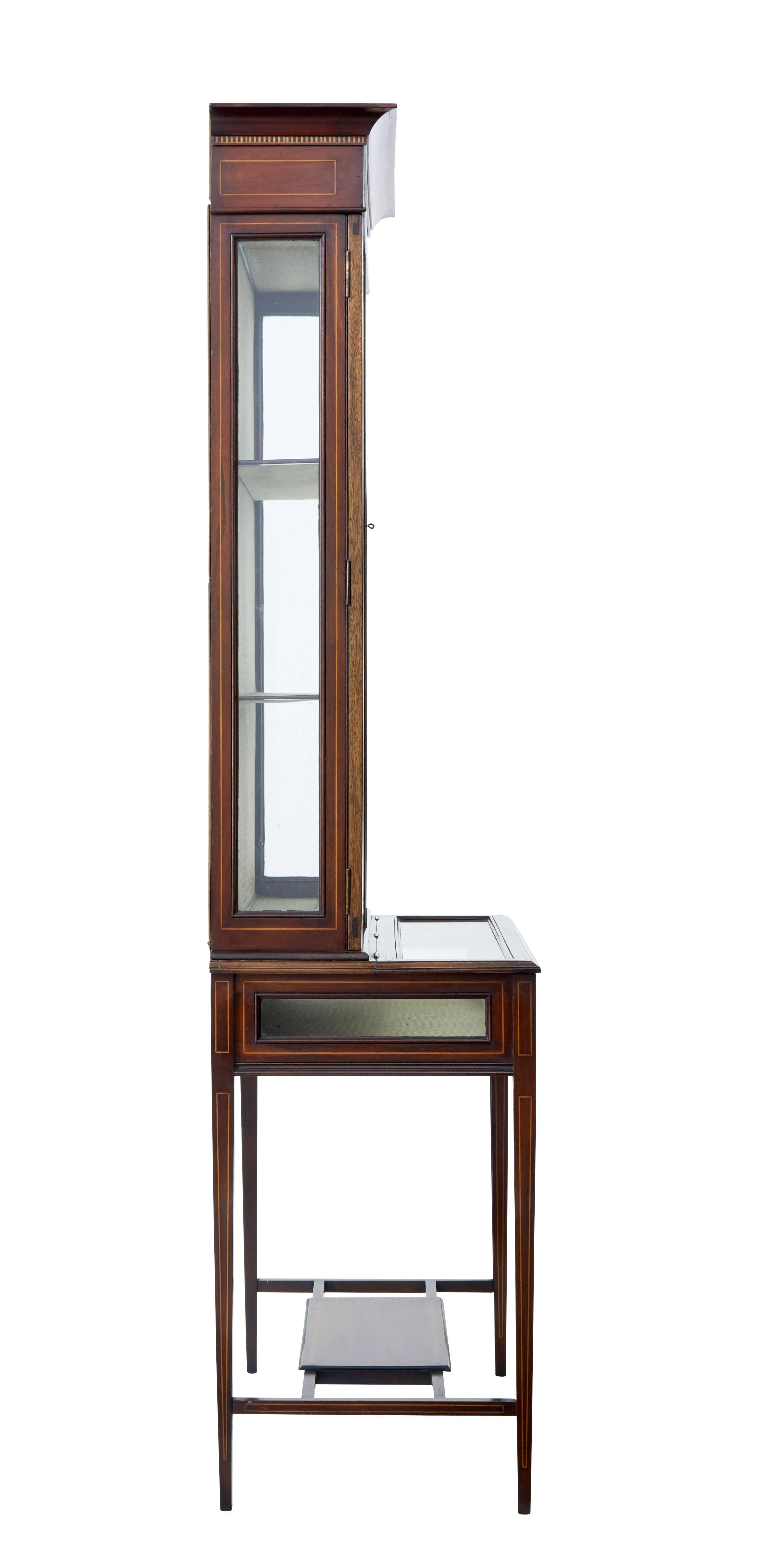 British Early 20th Century Mahogany Bijouterie Display Cabinet