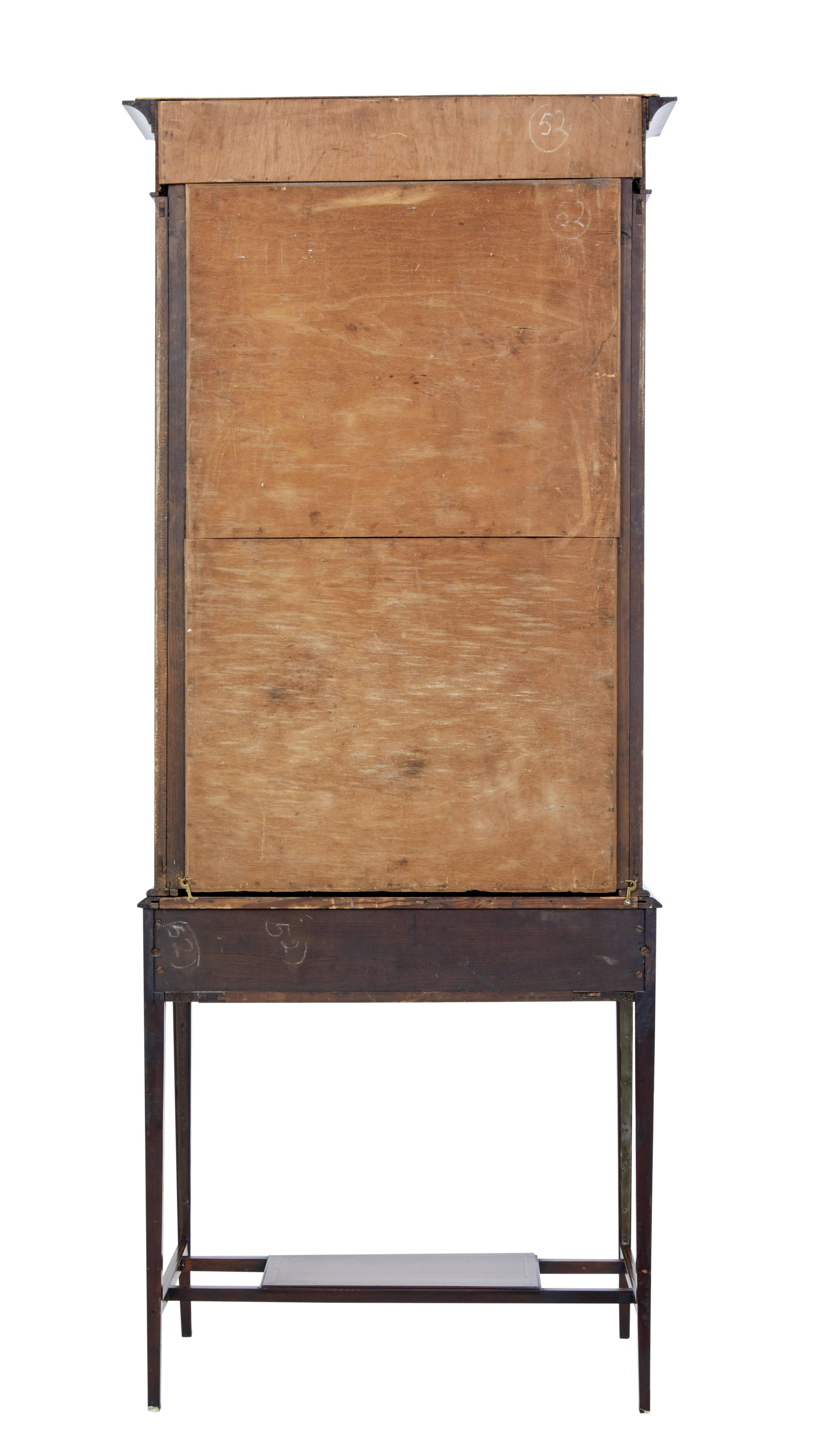 Glazed Early 20th Century Mahogany Bijouterie Display Cabinet