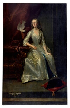 Magnificent Companion Pair of 18th Century Life-Size Portraits by Enoch Seeman