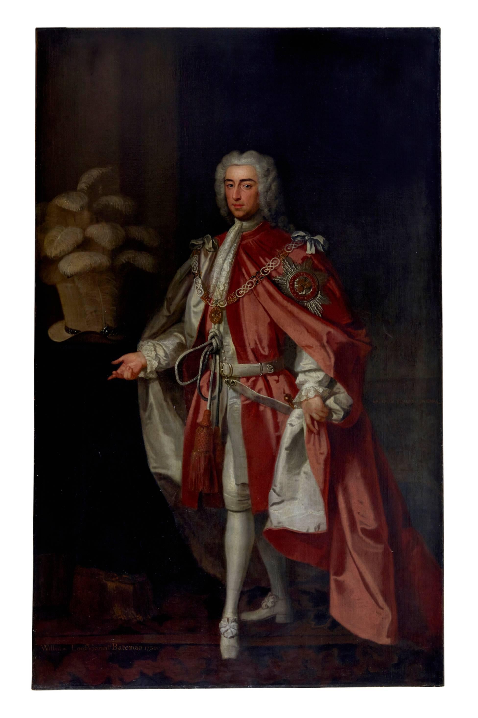 George II Magnificent Companion Pair of 18th Century Life-Size Portraits by Enoch Seeman