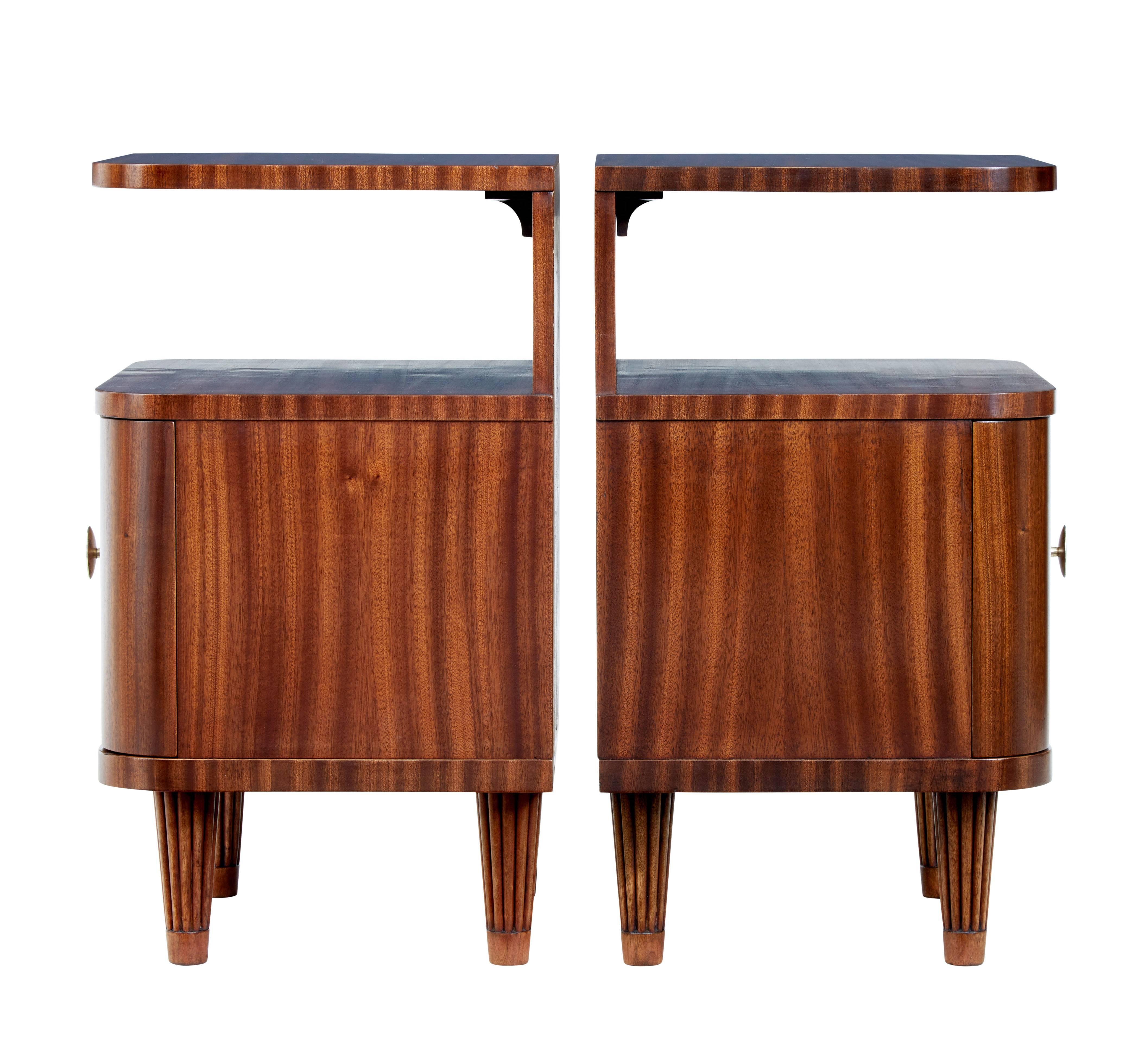 Scandinavian Modern Pair of 1960's Scandinavian design mahogany bedside tables