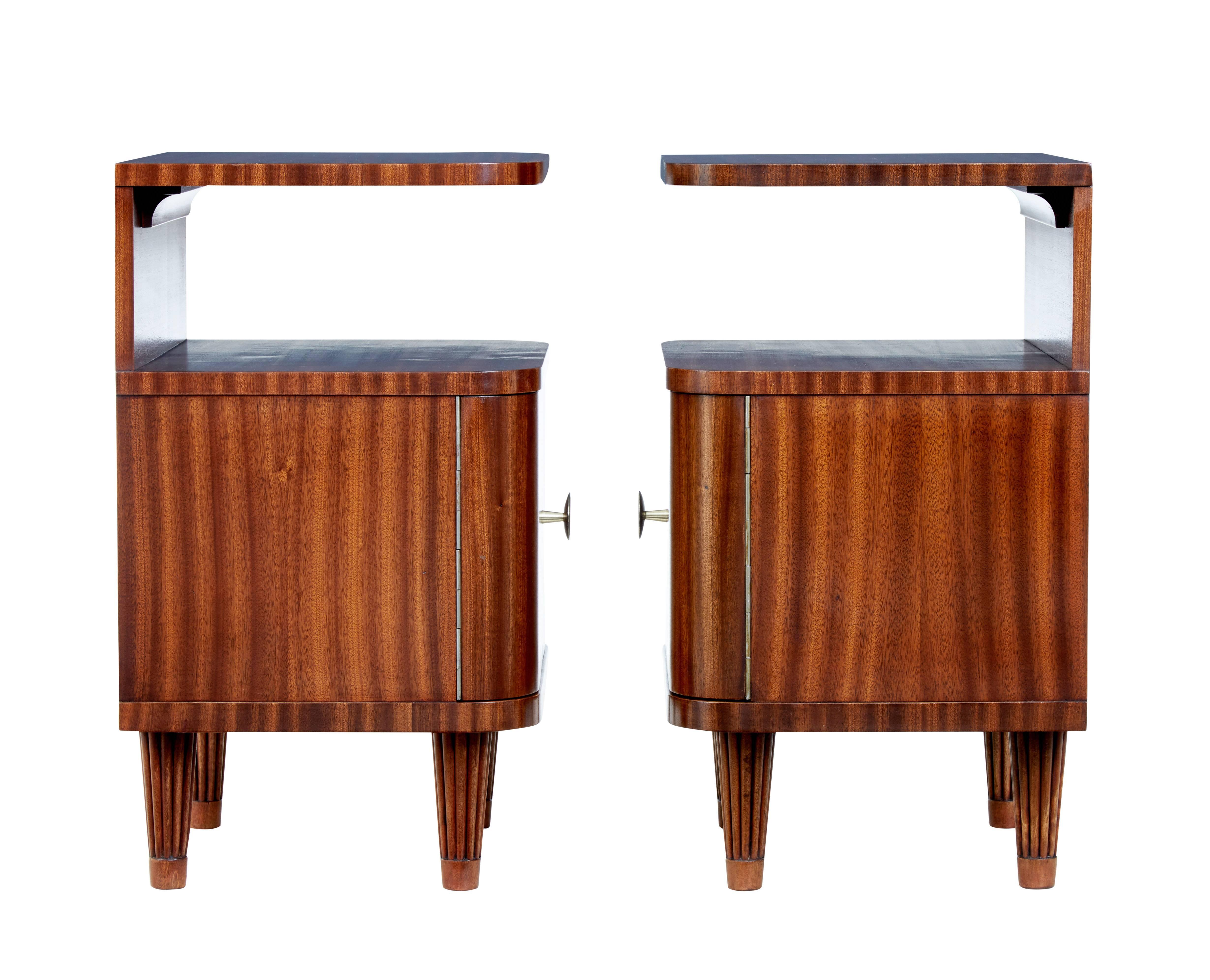 Woodwork Pair of 1960's Scandinavian design mahogany bedside tables
