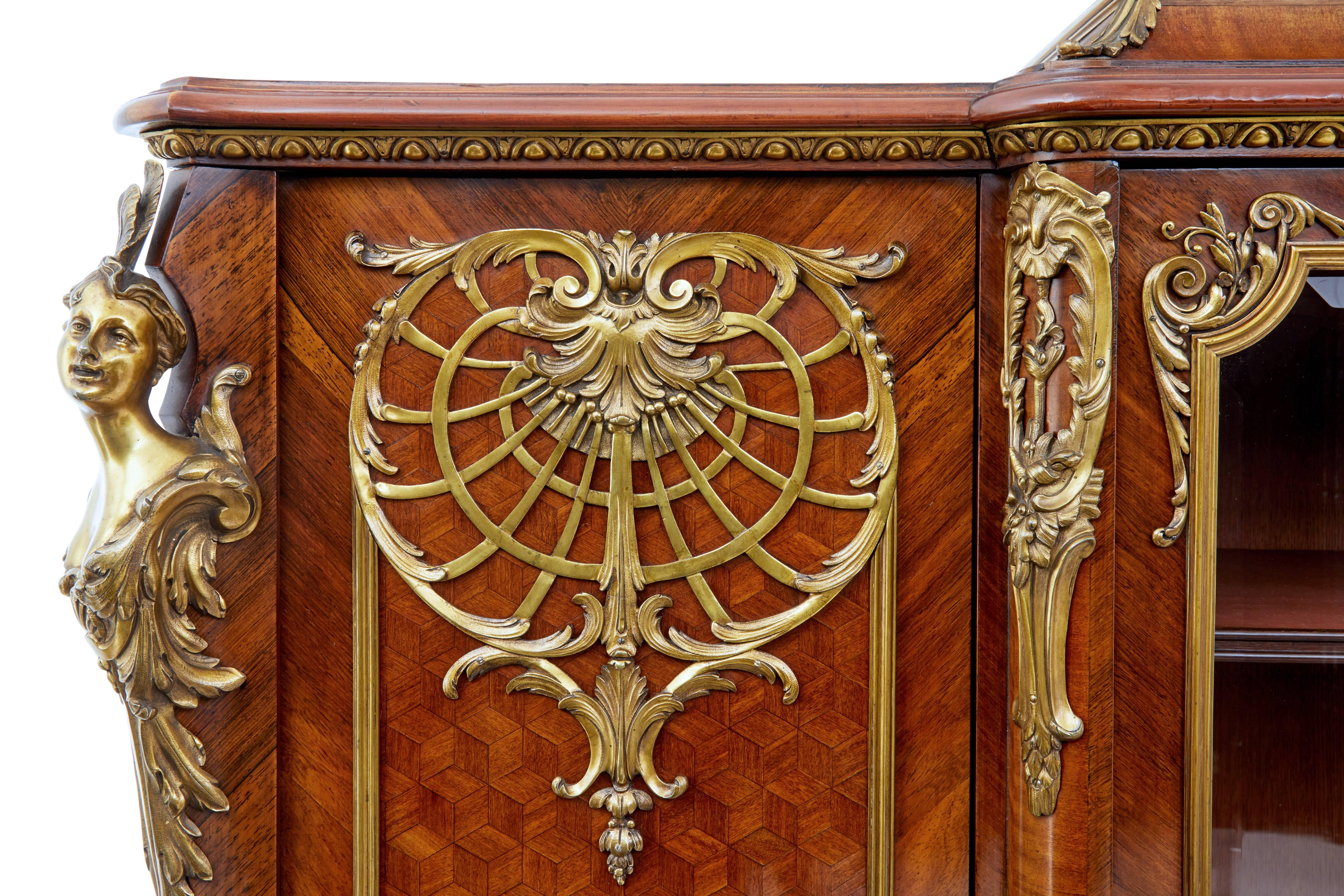 Louis XVI Late 19th Century French Kingwood and Ormolu Bibliotheque Cabinet