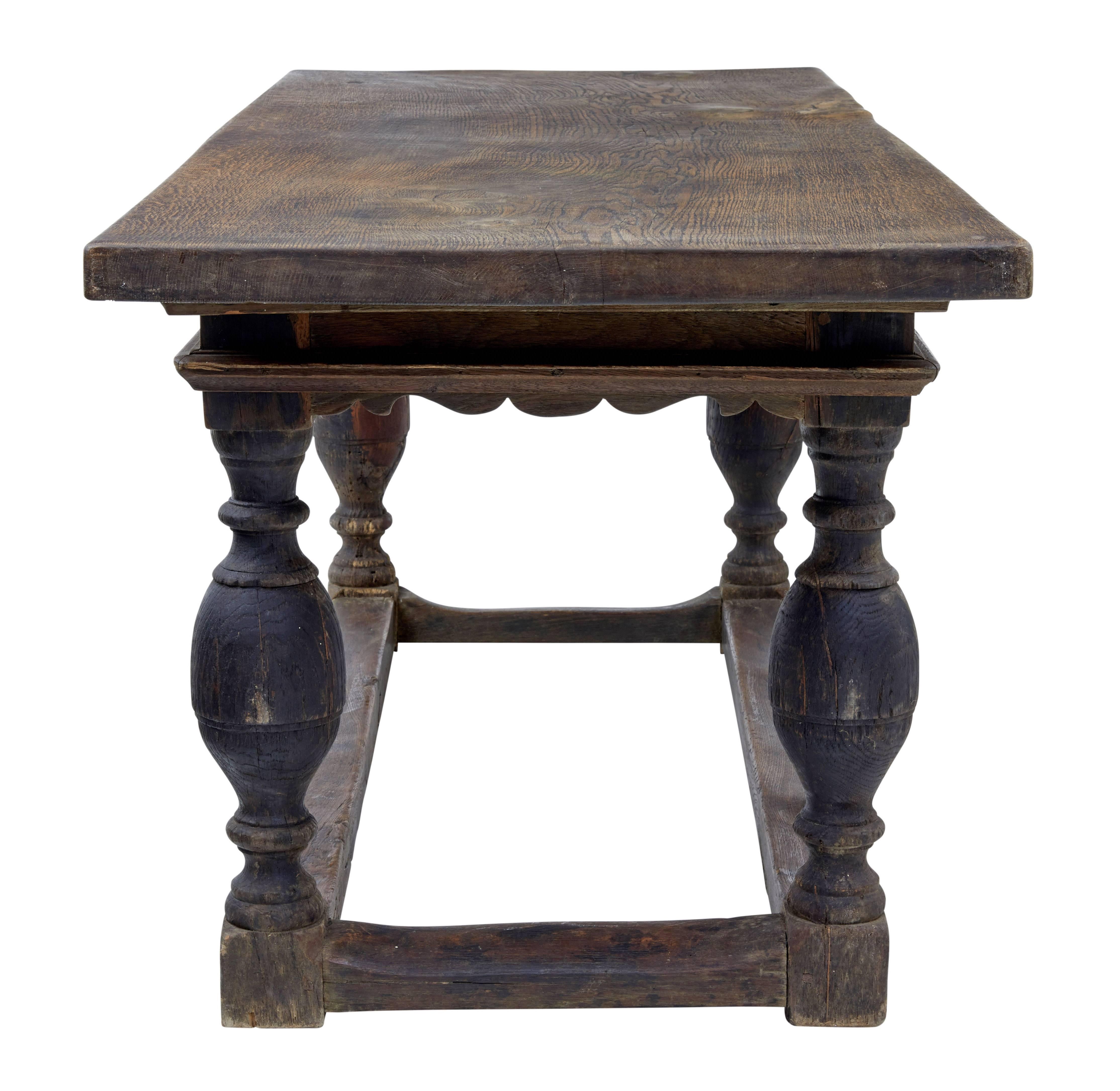 Carved 18th Century Scandinavian Baroque Dining Table