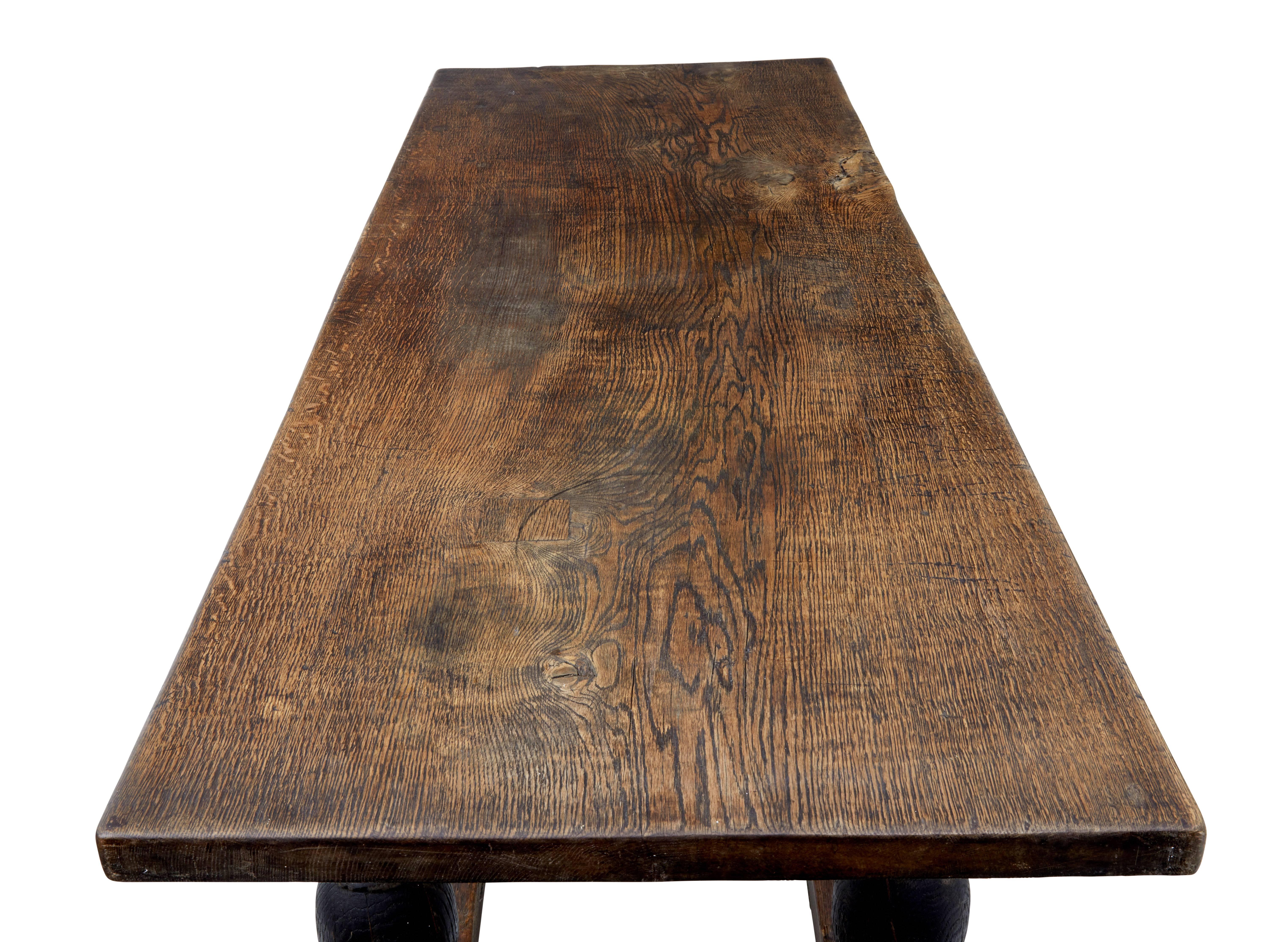 Oak 18th Century Scandinavian Baroque Dining Table