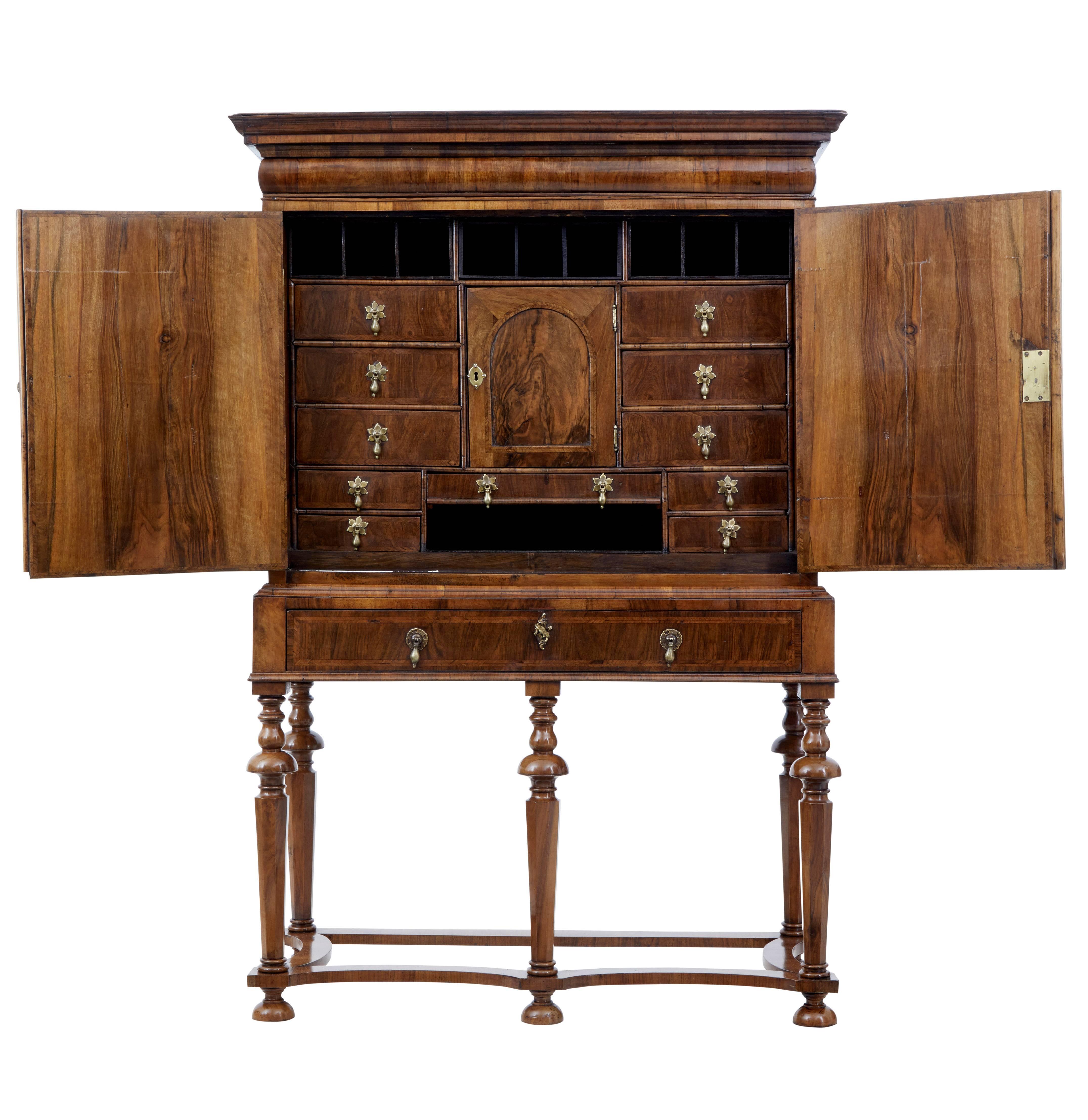 British Early 18th Century William and Mary and Later Walnut Chest on Stand