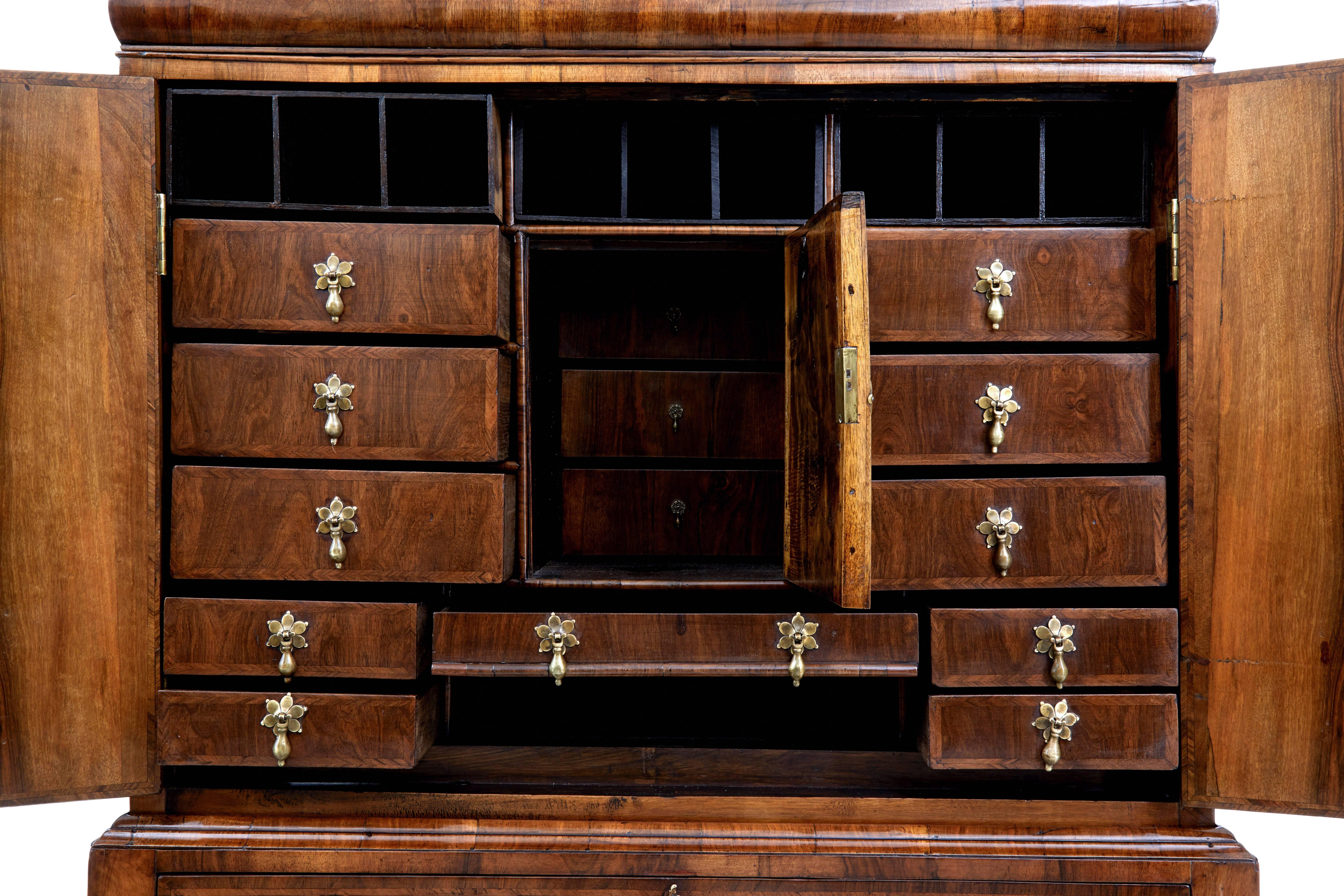 Early 18th Century William and Mary and Later Walnut Chest on Stand In Good Condition In Debenham, Suffolk