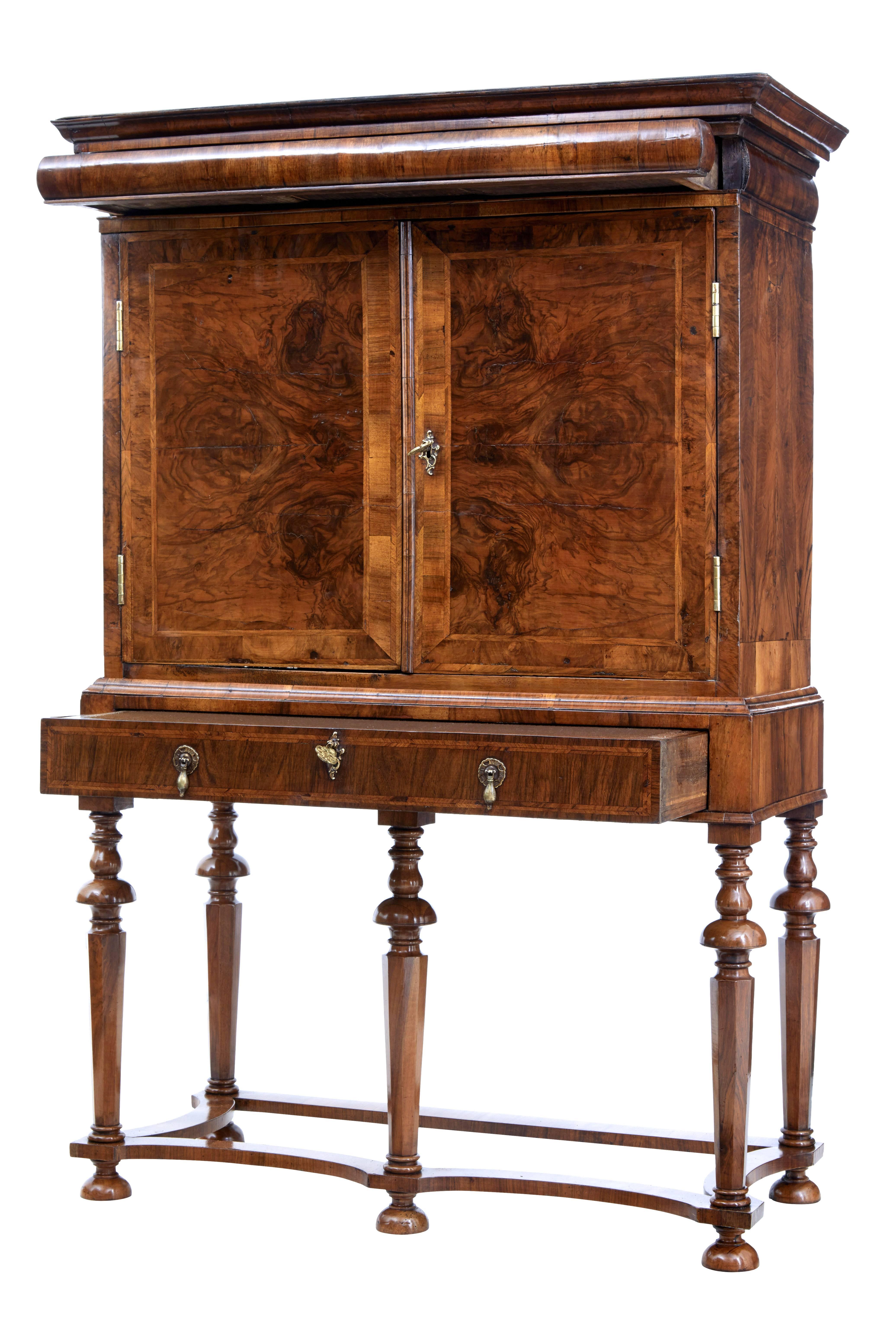 Early 18th Century William and Mary and Later Walnut Chest on Stand 2