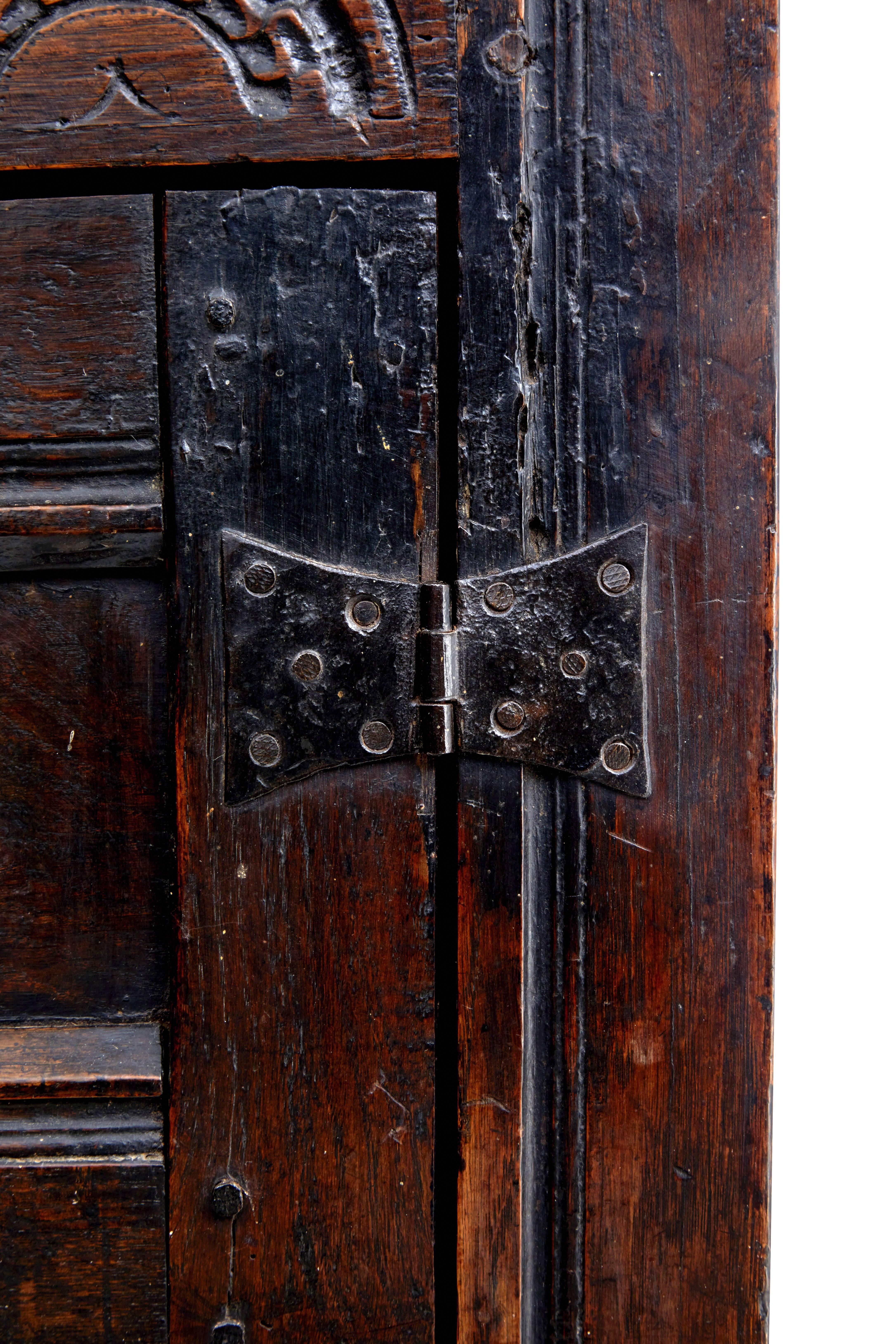 17th Century Carved Oak Court Cupboard 1