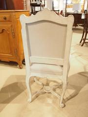 Antique Painted Chair, Rococo Style, Ornate Carved Legs, Newly Upholstered