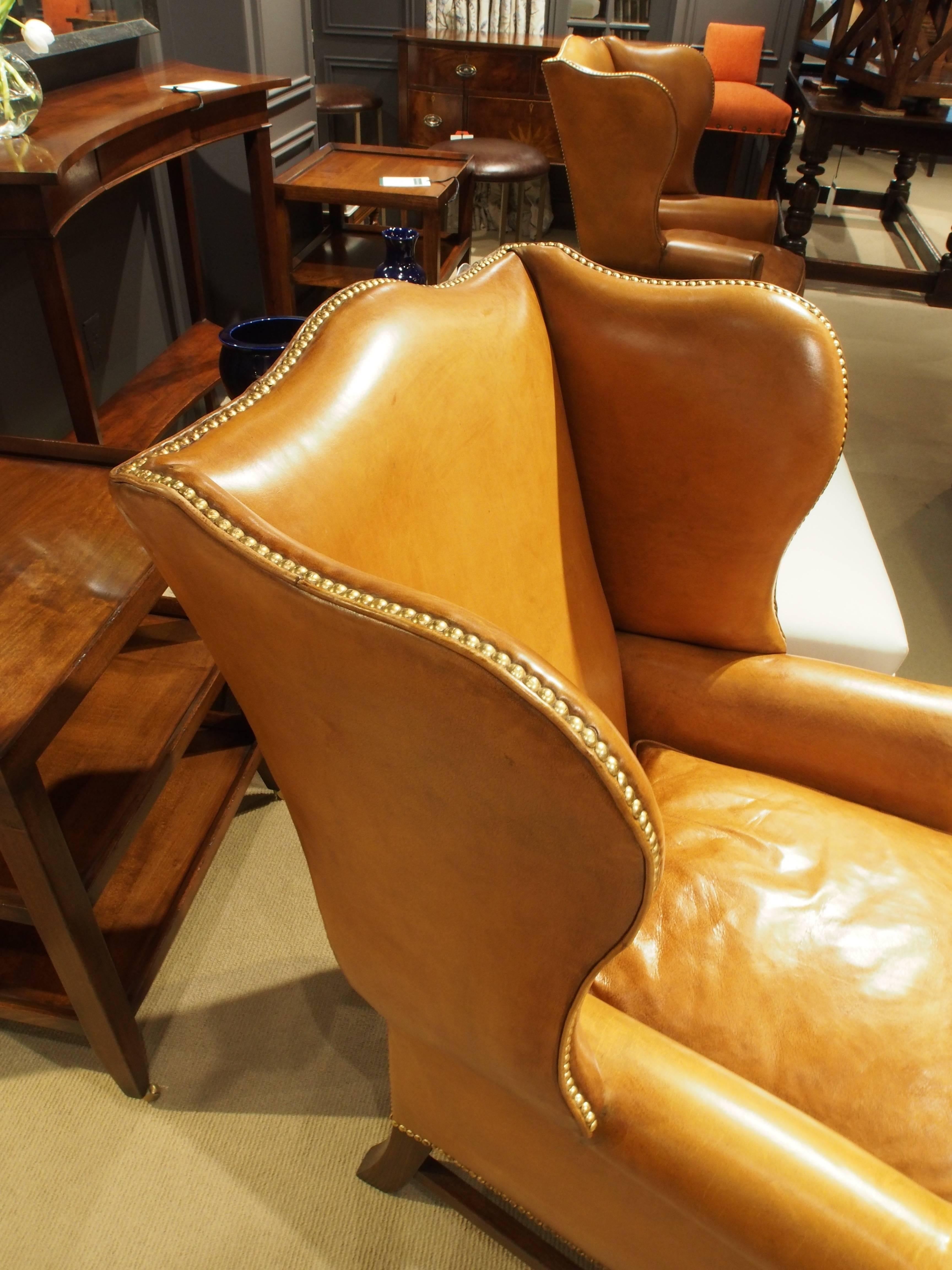 light tan leather chair