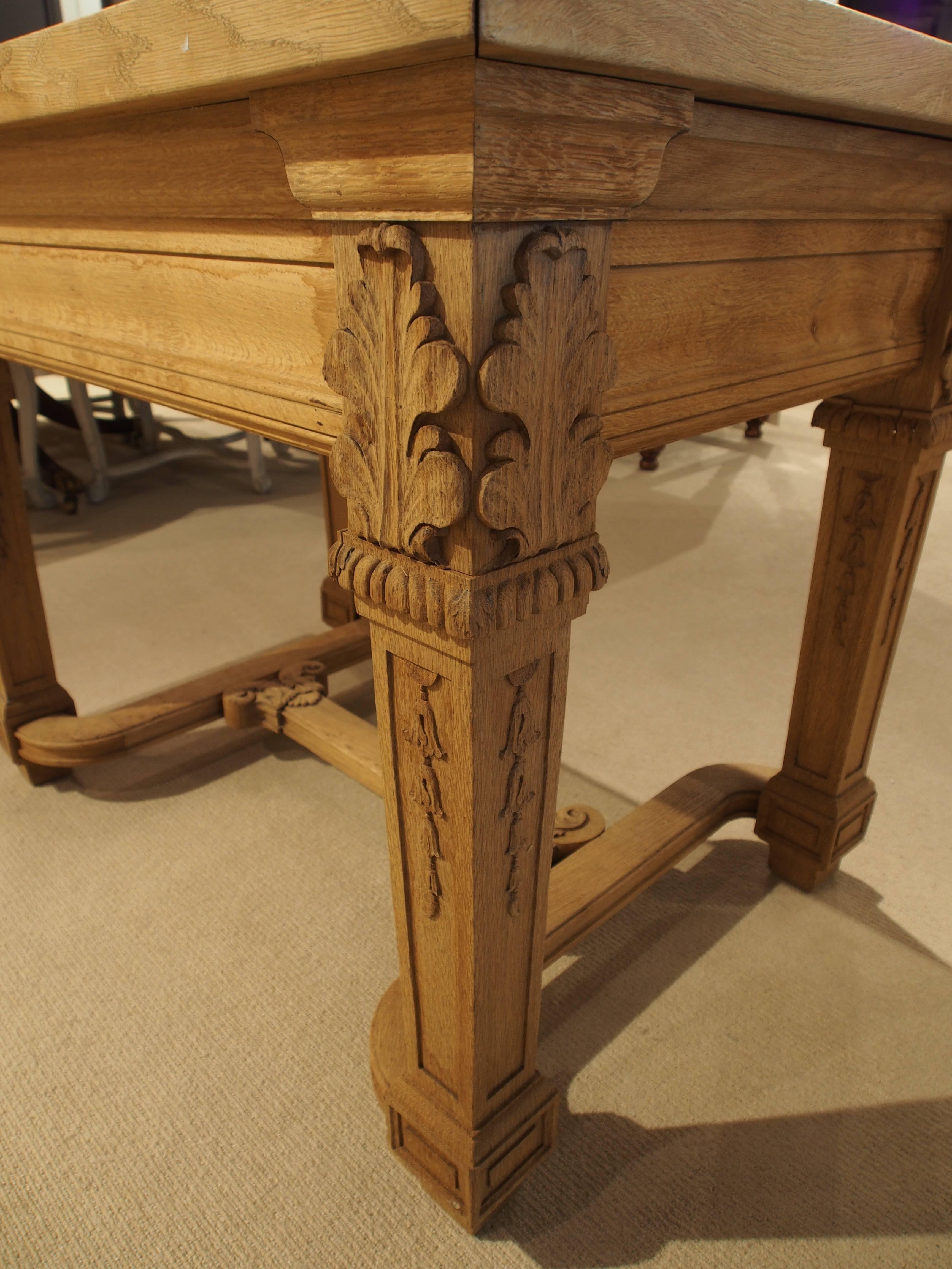 Carved Oak Writing Table Desk, circa 1900 In Good Condition For Sale In Atlanta, GA