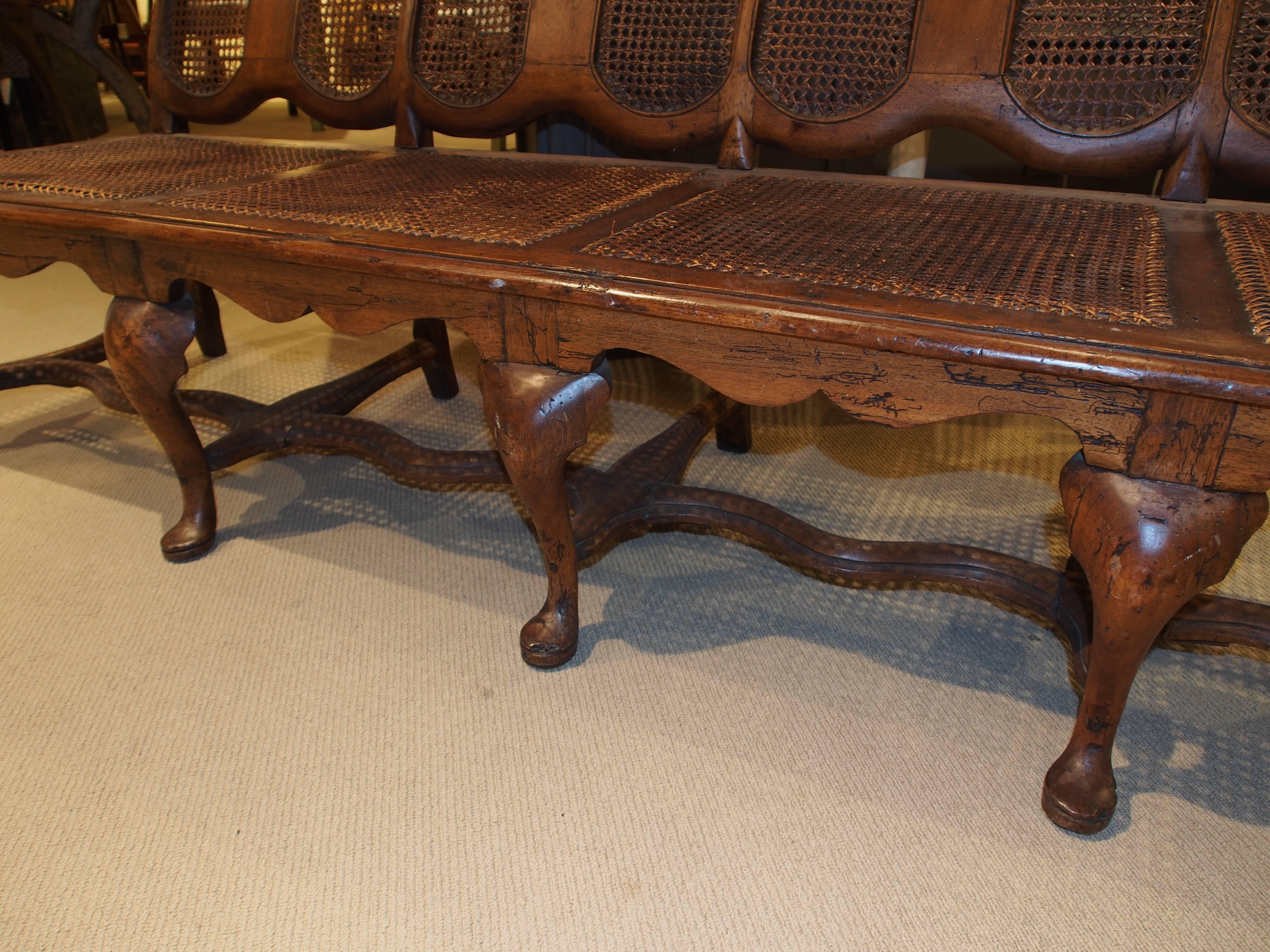French Settee in Walnut and Cane For Sale 4