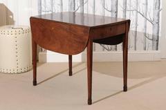 English Pembroke Table with Drawer, Straight Tapered Leg, Spade Foot, circa 1890