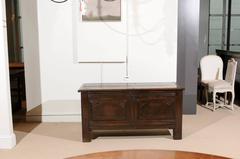 English Oak Coffer with Raised Panels, Late 18th Century