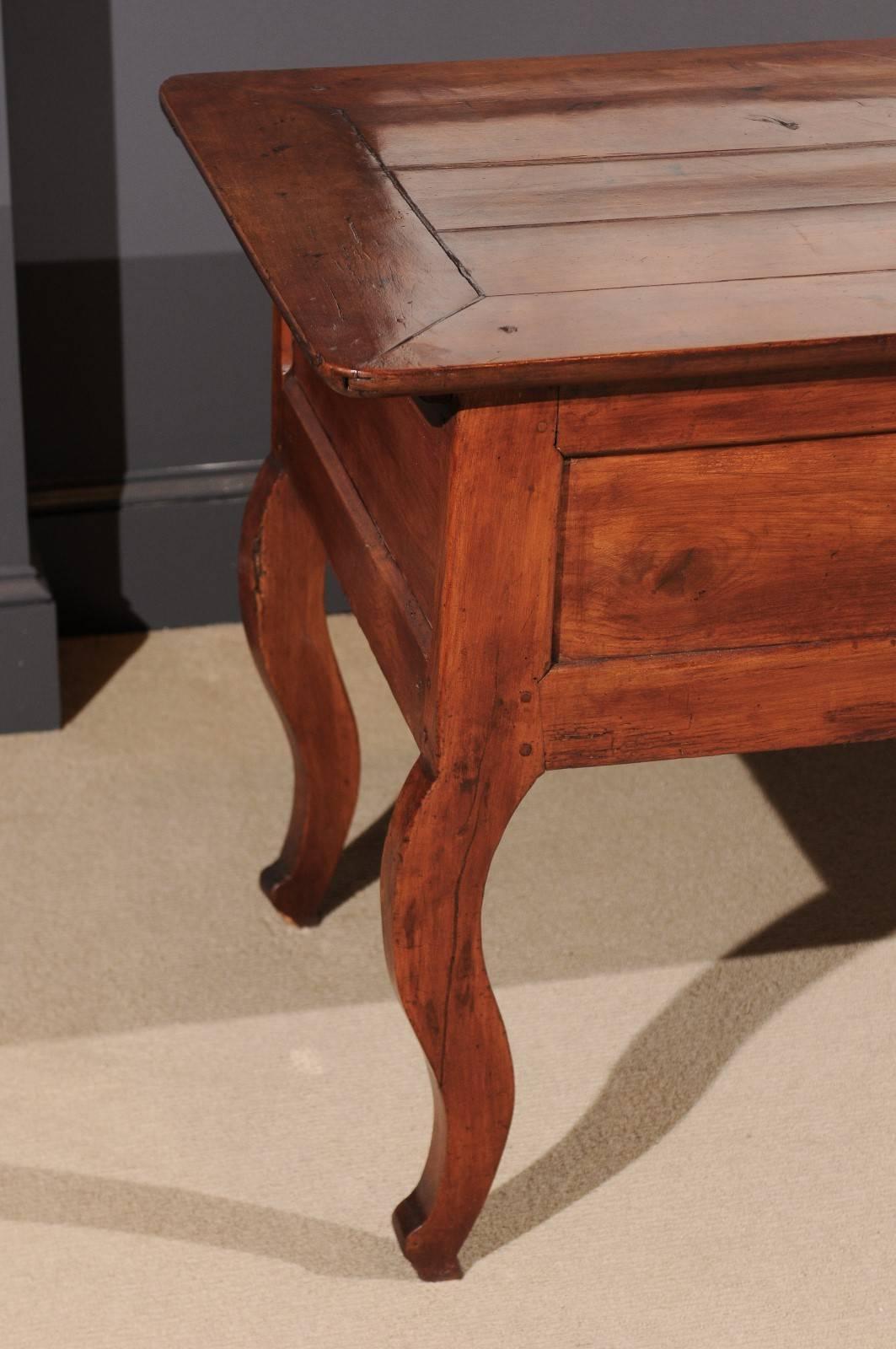 19th Century French Cherrywood Dough Trough, circa 1870, with Cabriole Legs For Sale